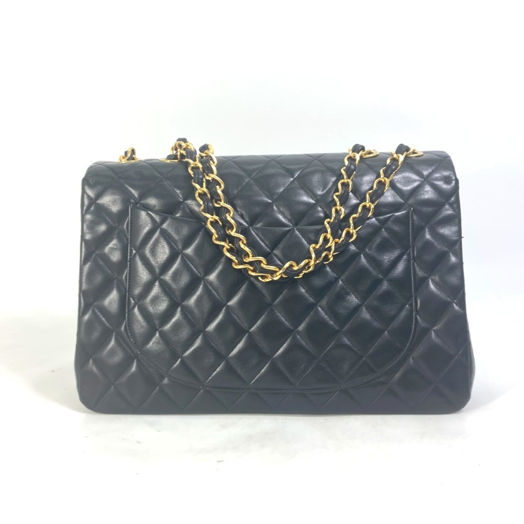 Chanel CC Mark vintage shawl double chain bag Shoulder Bag Gold
