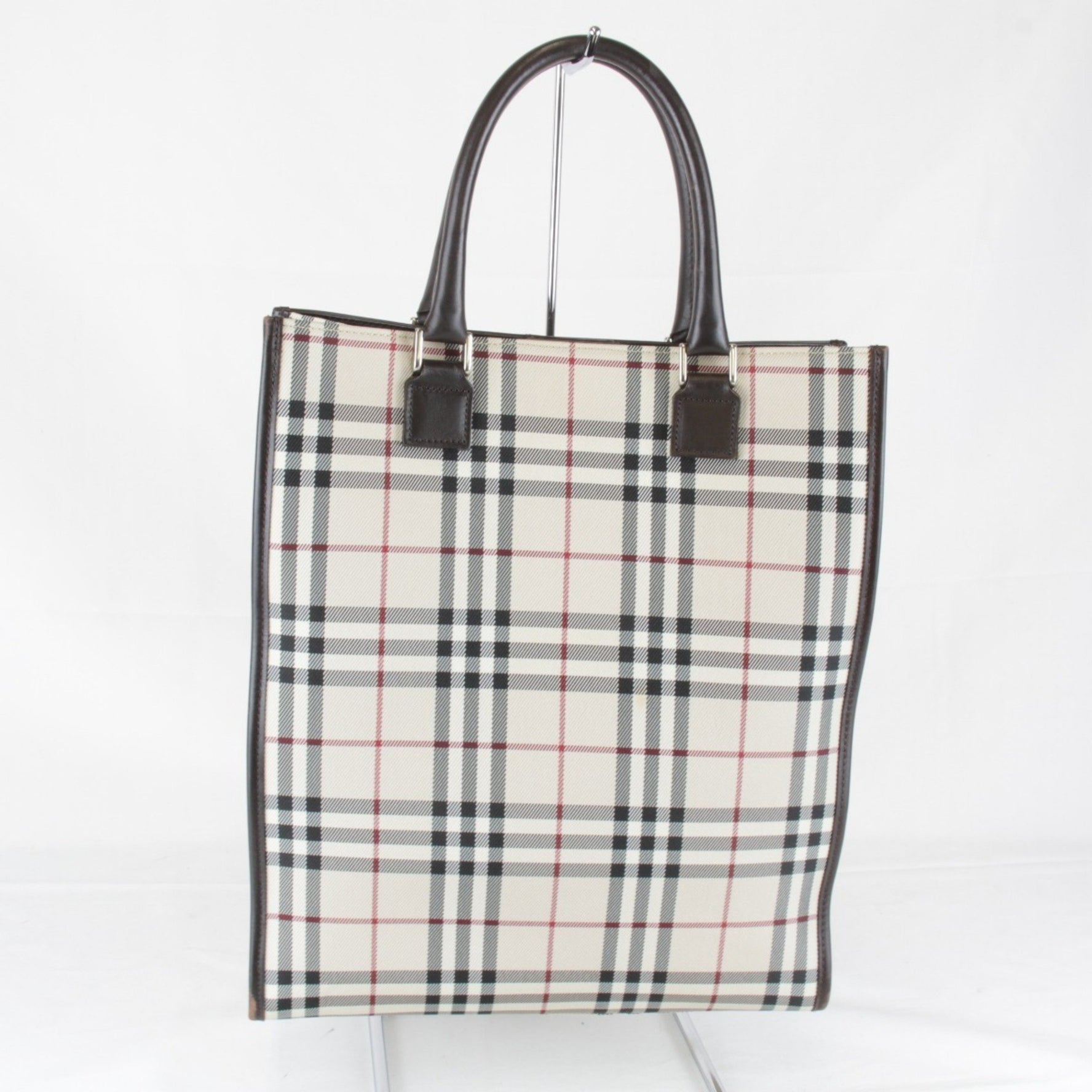 BURBERRY Tote Bag Canvas Leather