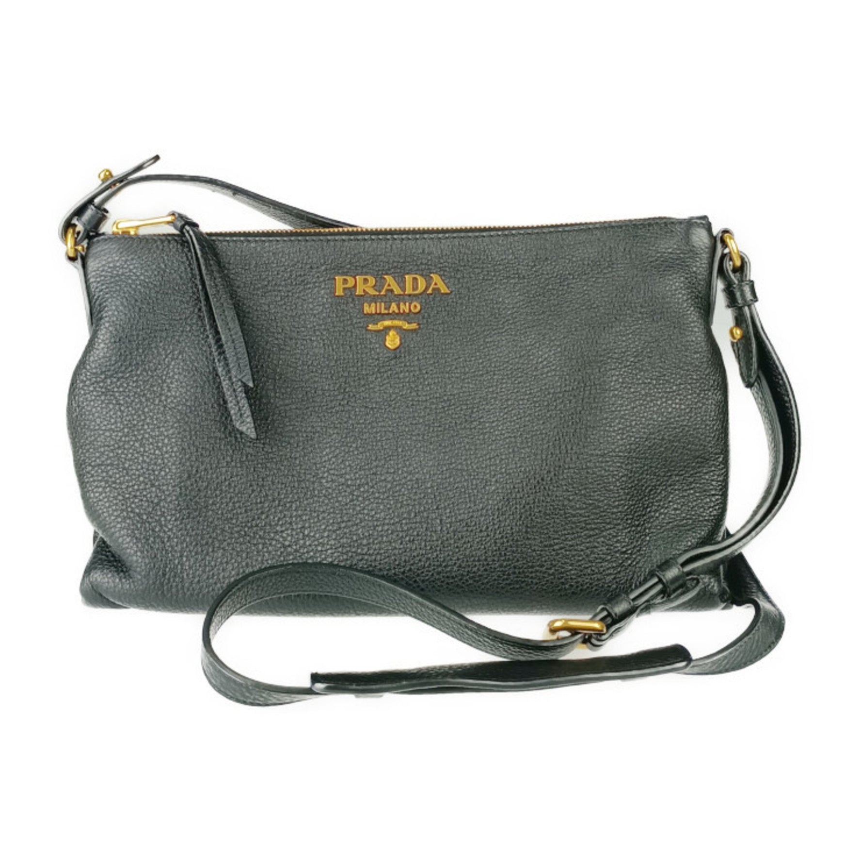 PRADA Shoulder Bag Crossbody VIT.DAINO Leather with Replacement Strap