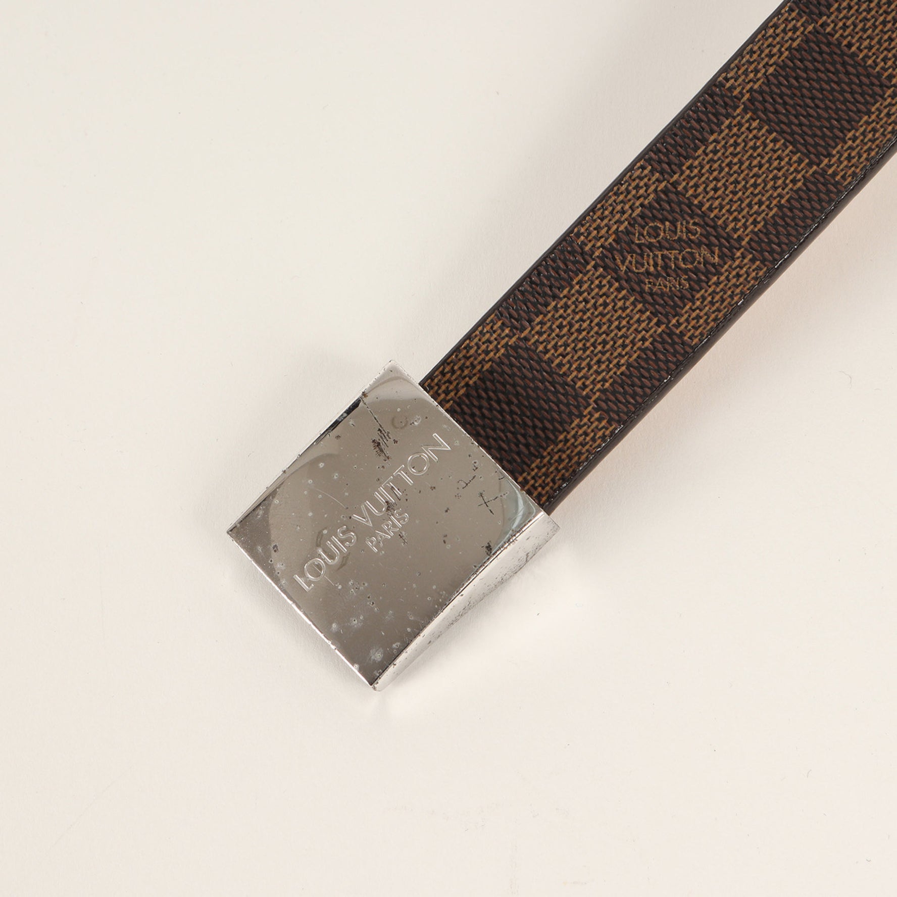 Louis Vuitton Belt Size: 80/32 Enture Carre Damier Ebene Canvas Made in 2004)