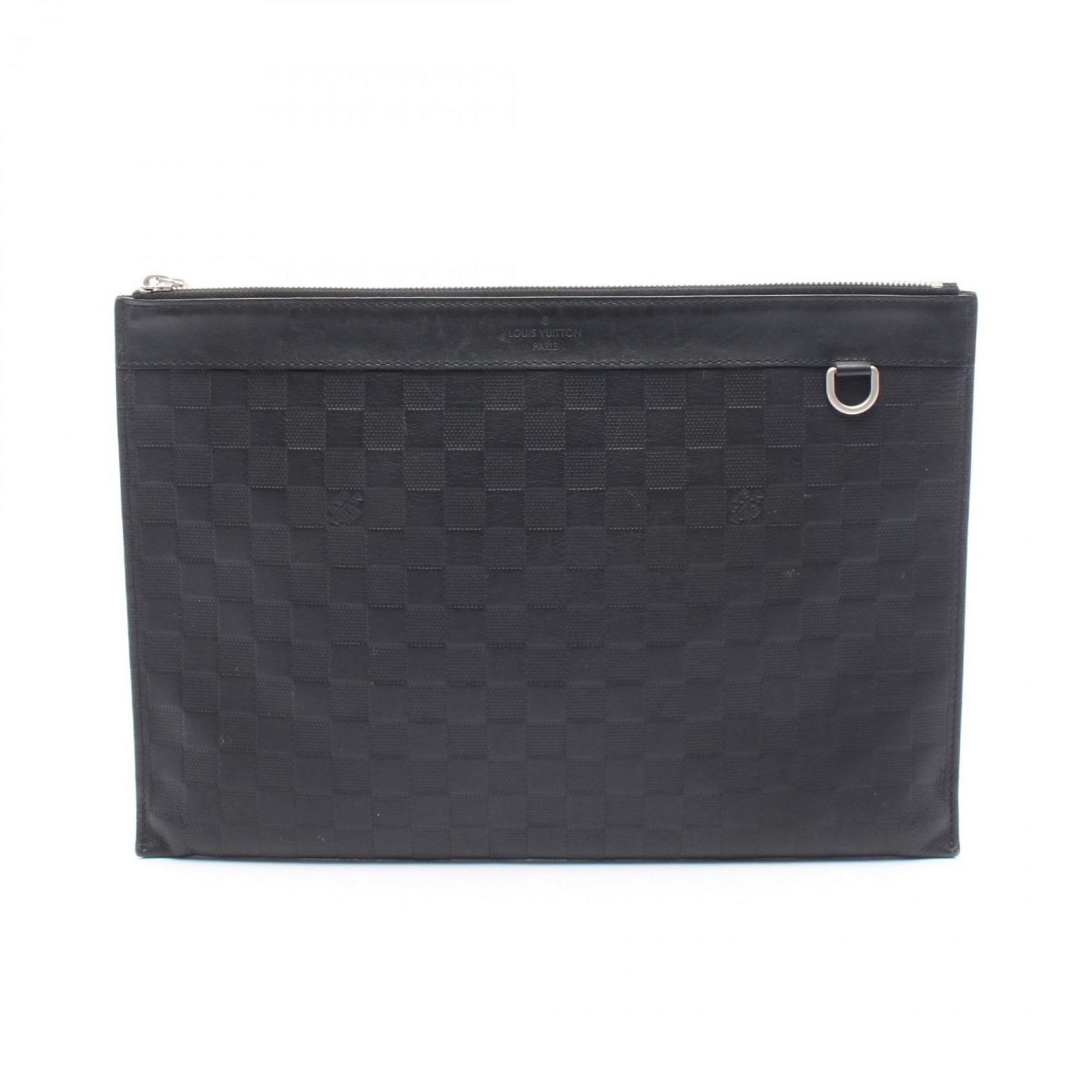 Louis Vuitton Pochette Discovery Clutch Bag in Damier Infini Leather, Black