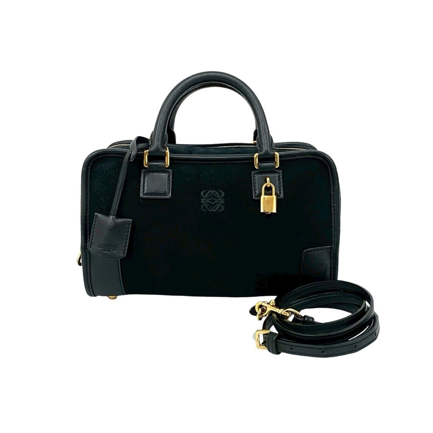 LOEWE Amazona 23 Anagram Logo Suede Leather Handbag/Shoulder Bag