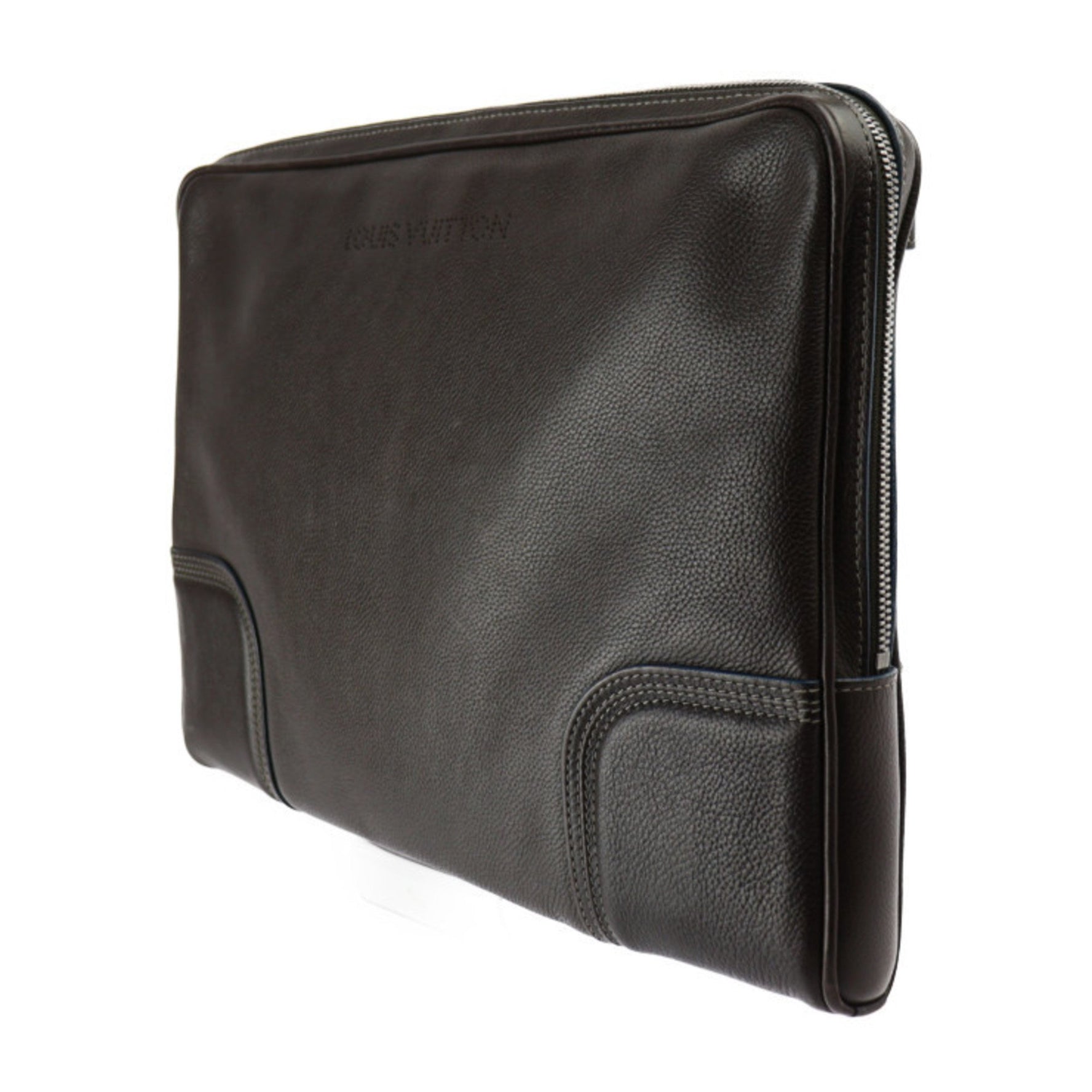 Louis Vuitton Porte Haud Nature Second Bag Leather Clutch Computer Case Tablet Vuitton