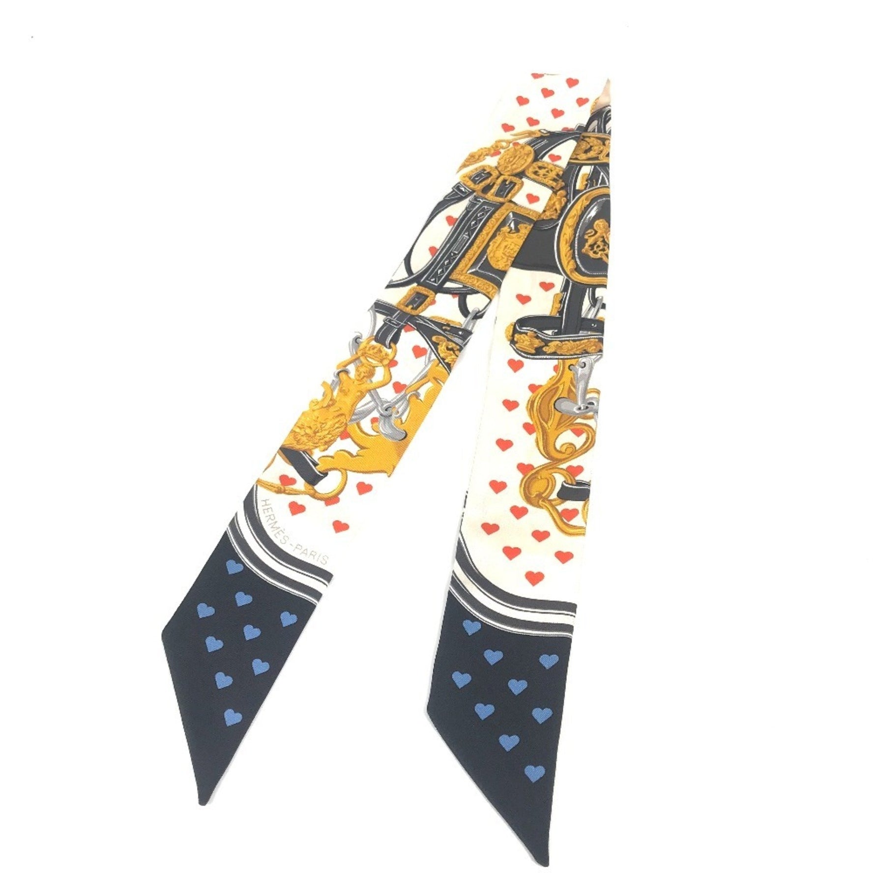 HERMES Twilly Bride de Gala Love Heart Scarf Silk
