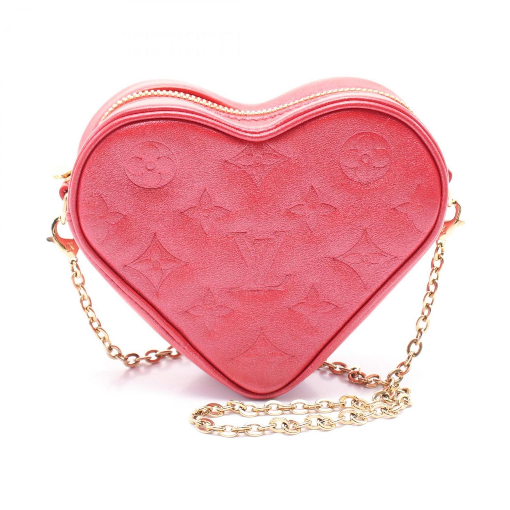 Louis Vuitton Heart on Chain Fall in Love Collection Shoulder Bag Leather Red