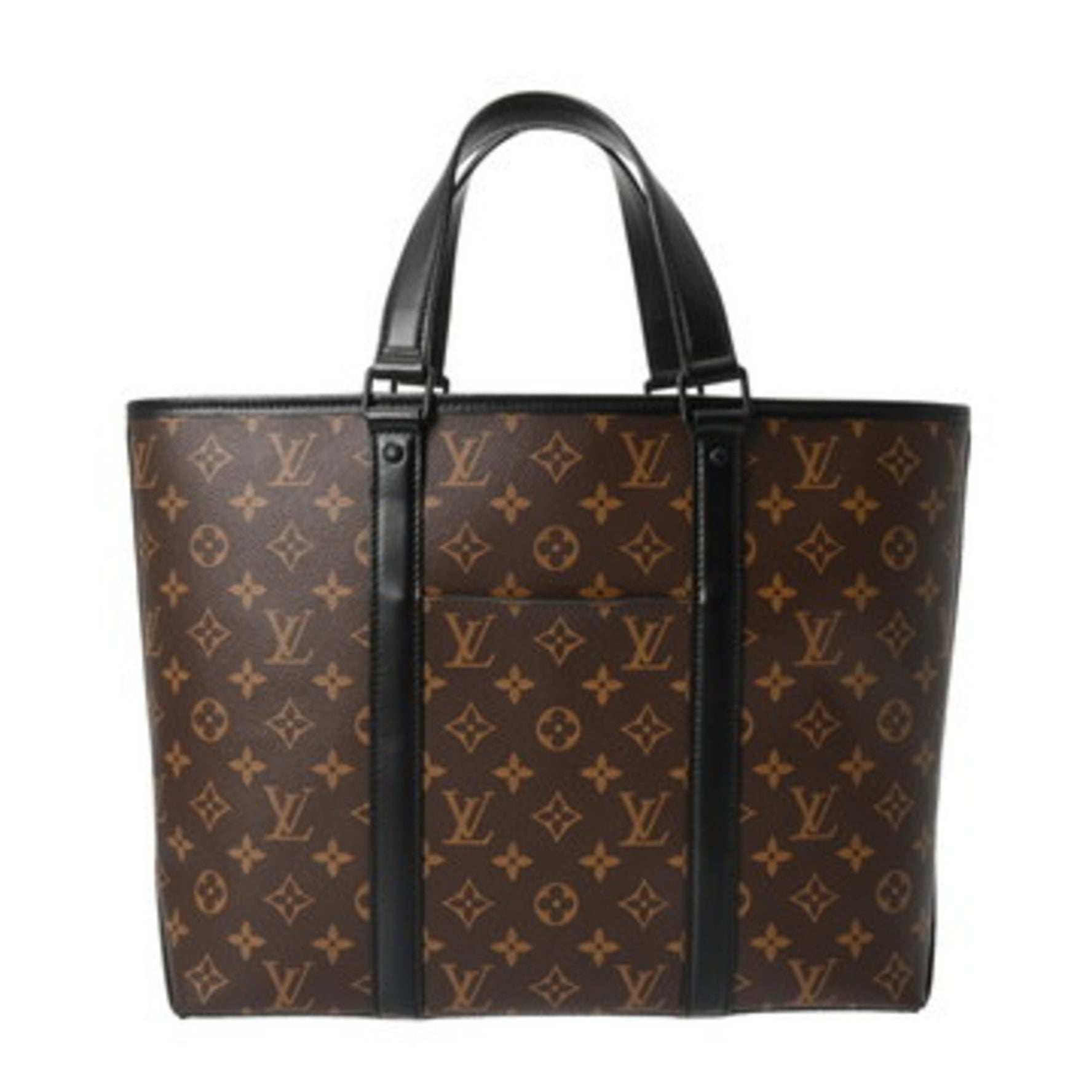 LOUIS VUITTON Monogram Macassar Weekend Tote PM Brown/Noir Bag, Like New