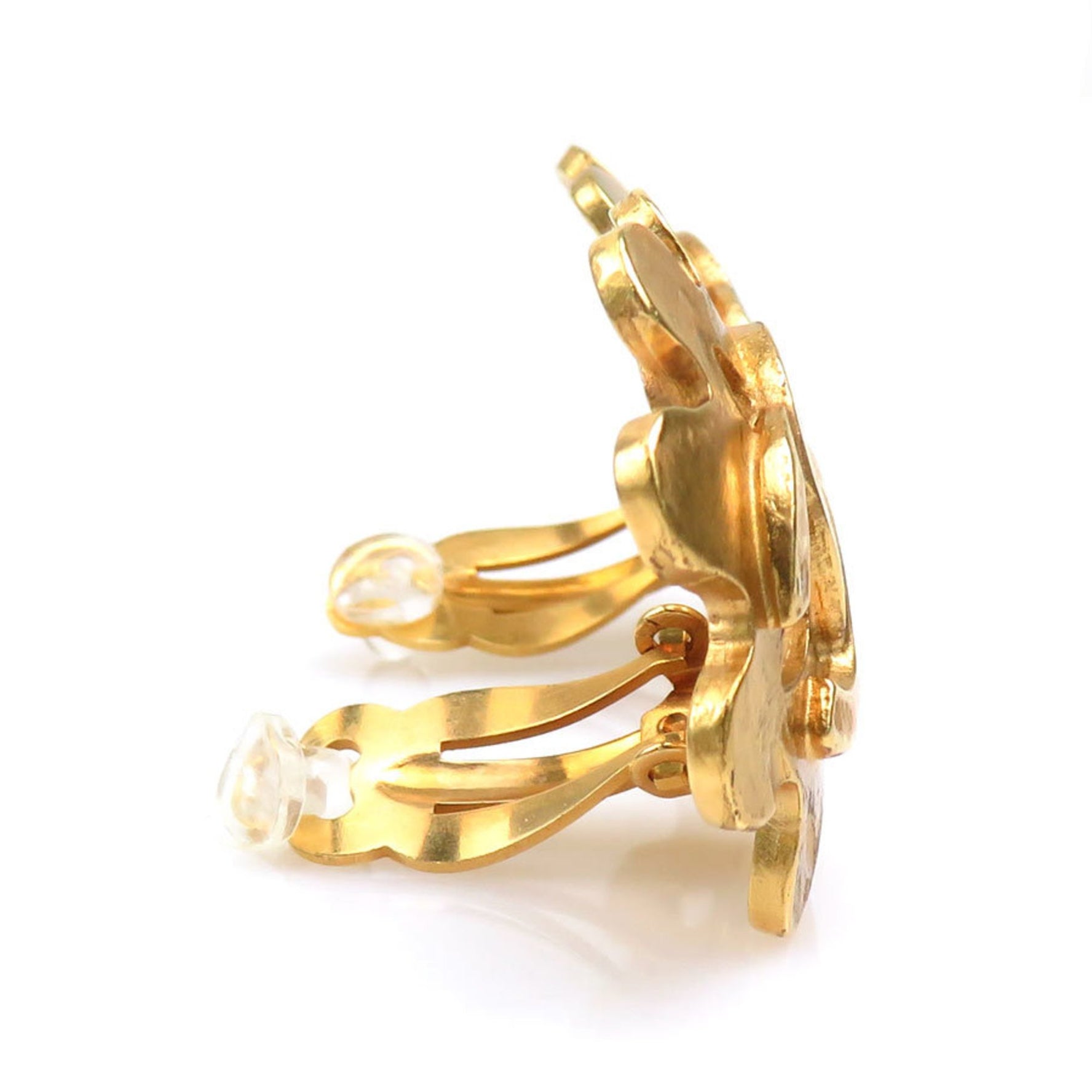 CHANEL Coco Mark Metal Earrings