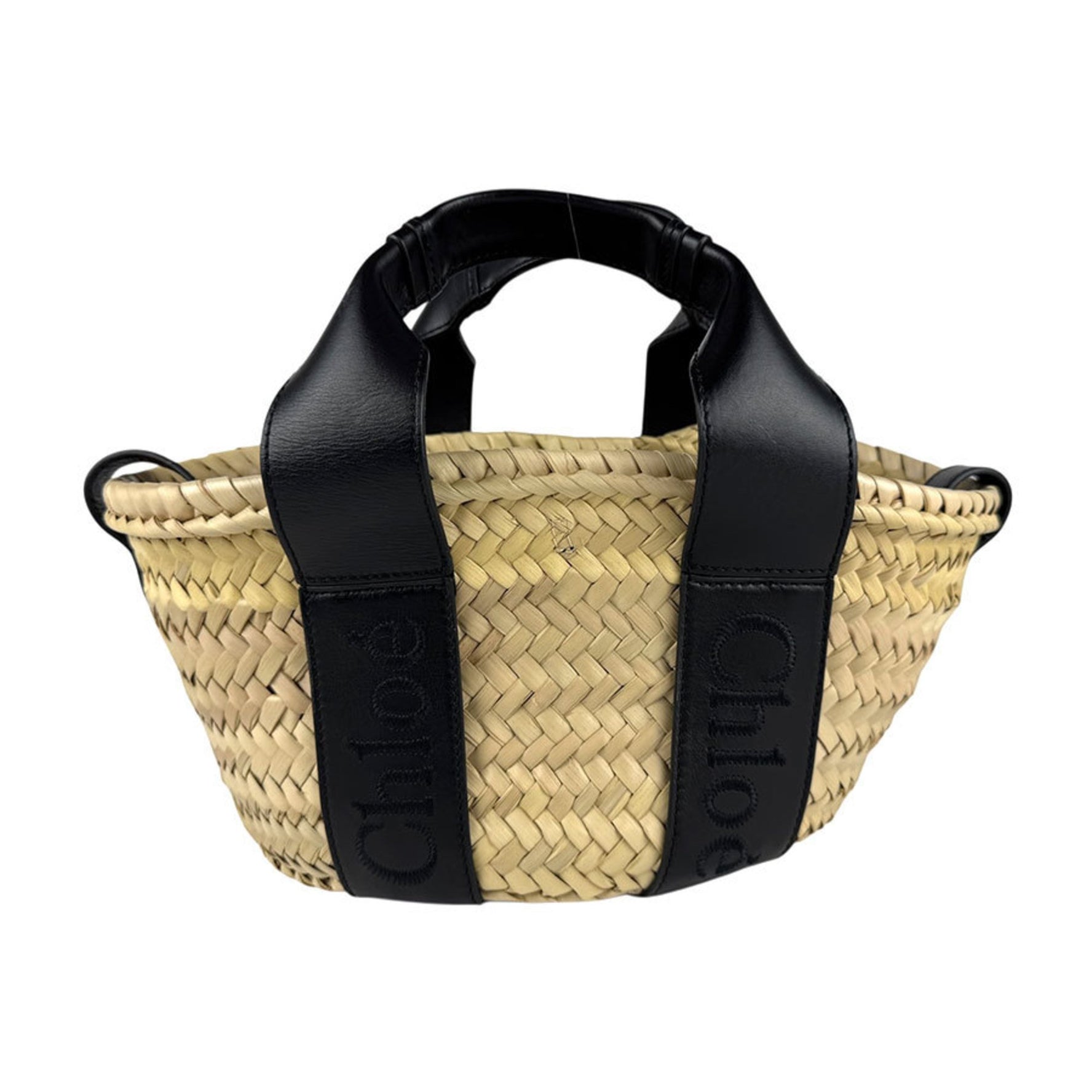 Chloé Chloe SENSE Small Basket Bag in Natural with Raffia and Leather