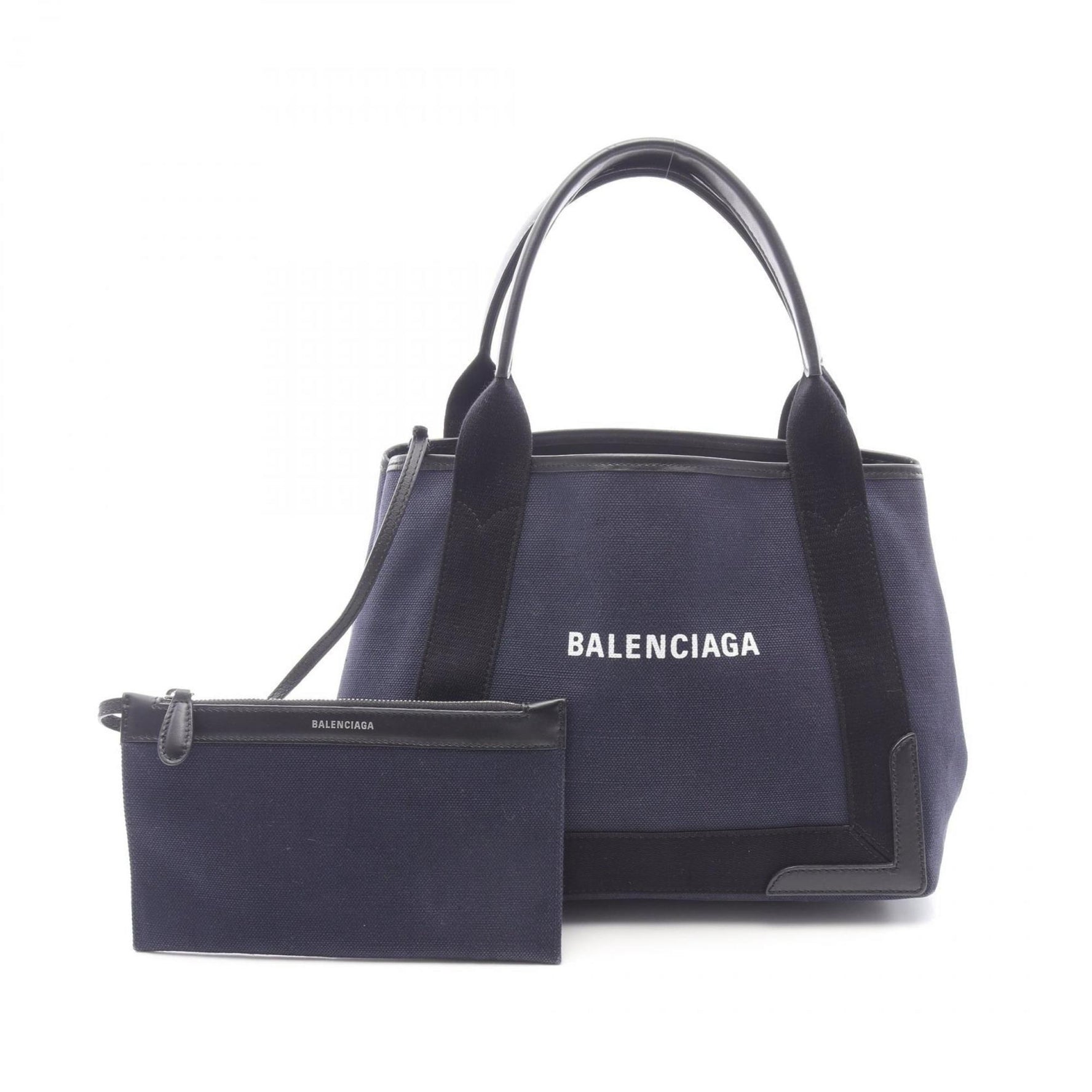Balenciaga Navy Cabas S Tote Bag, Canvas and Leather, Navy/Black