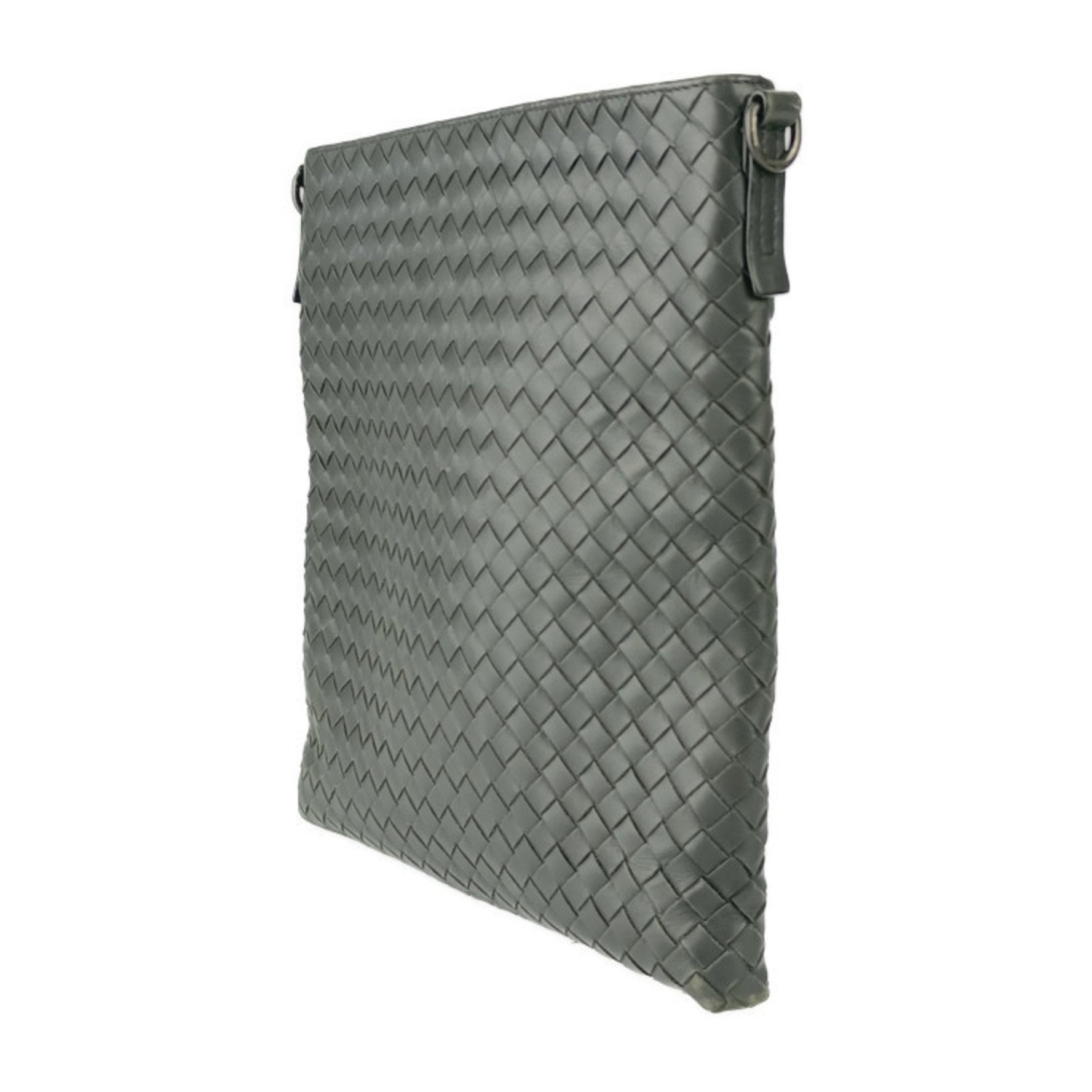 BOTTEGA VENETA Bottega Veneta Shoulder Bag Intrecciato Grey Calf Leather Men's Crossbody
