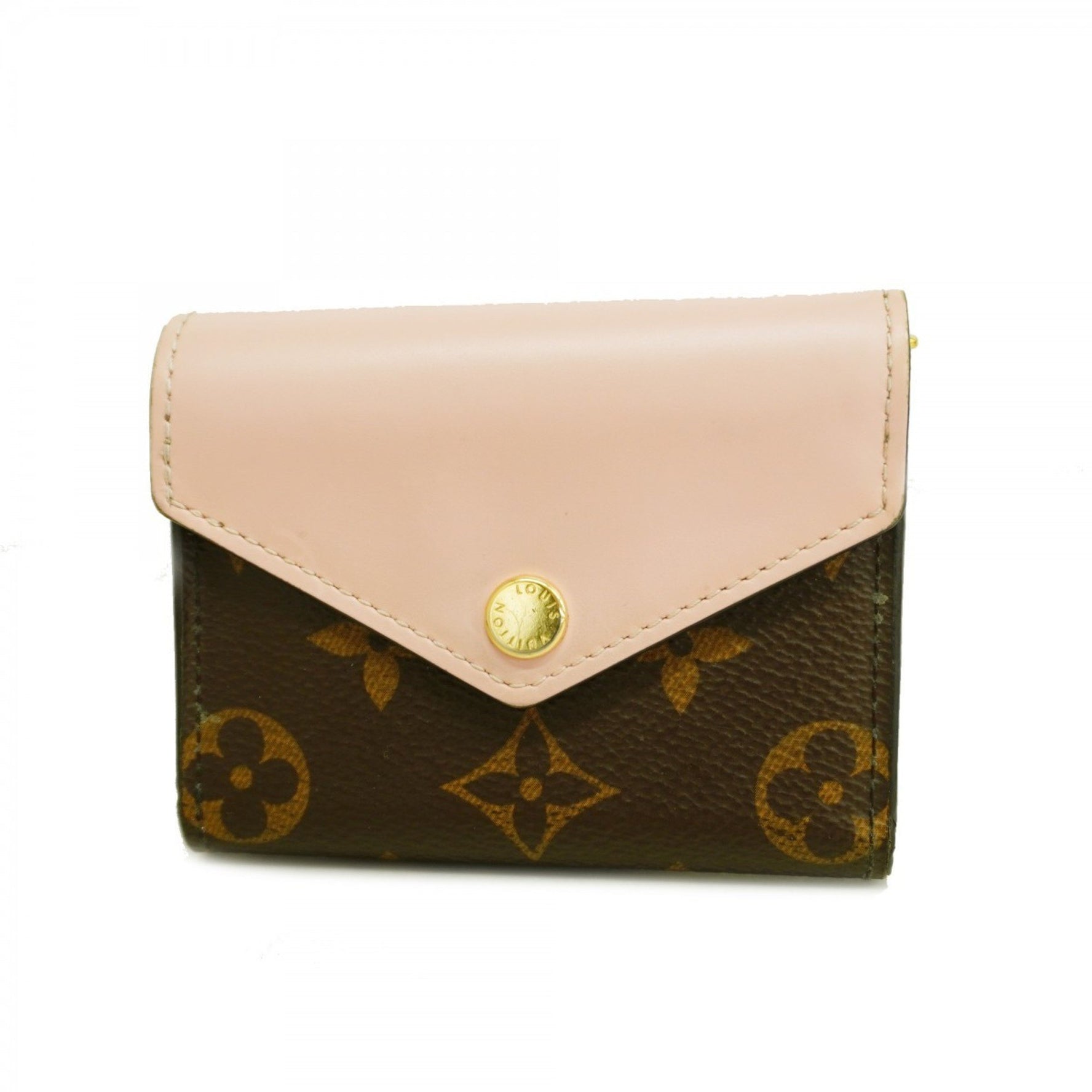 Louis Vuitton Monogram Zoe Tri-fold Wallet Brown Rose Ballerine