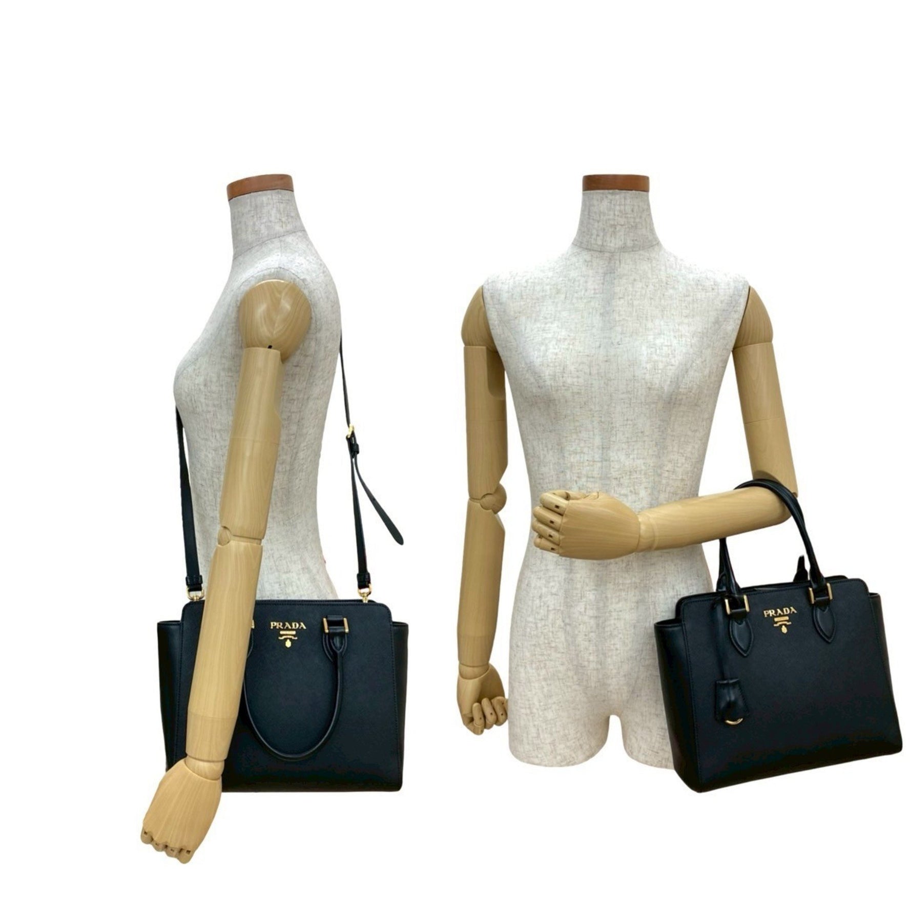 PRADA Galleria logo hardware, Saffiano leather, genuine handbag/shoulder bag