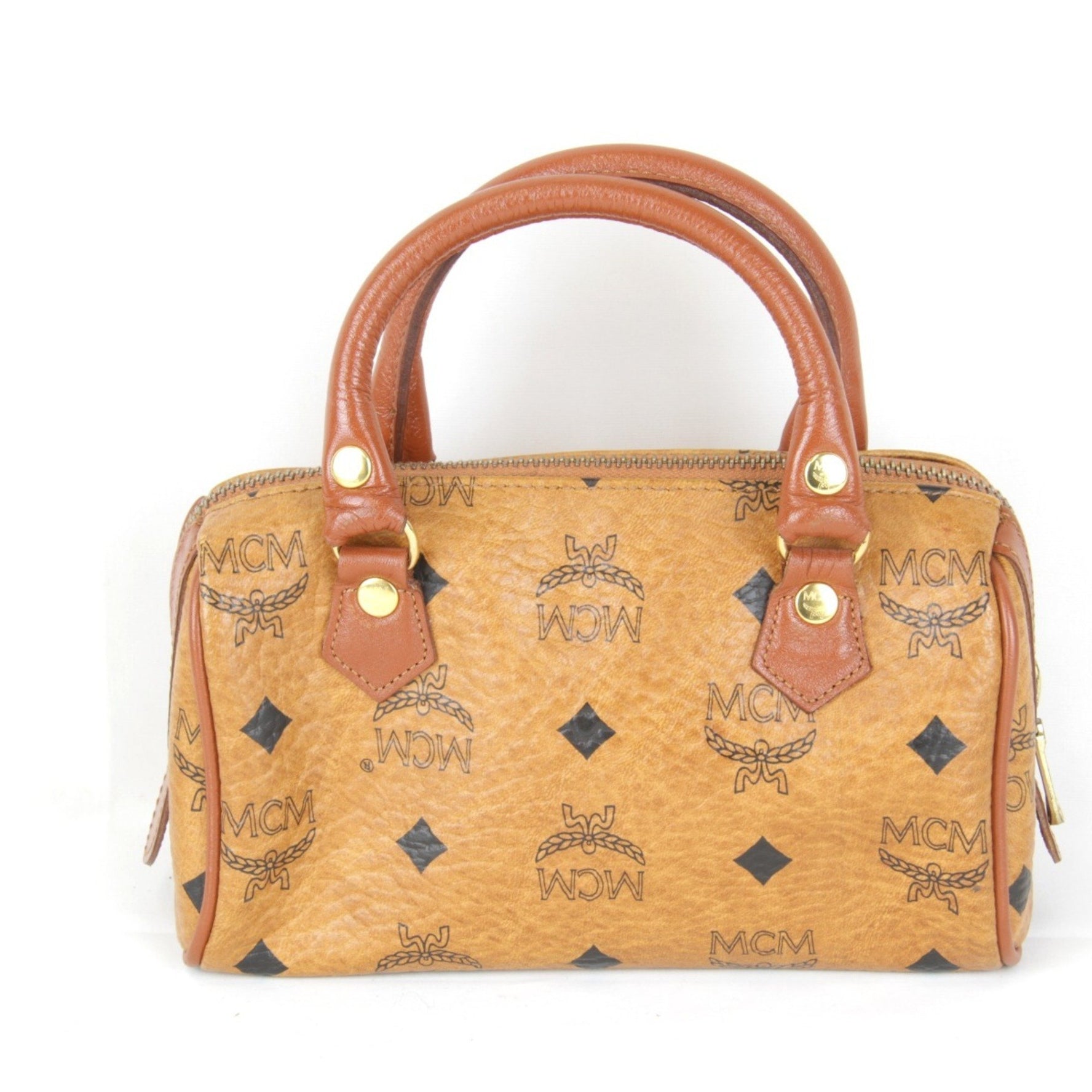 MCM Visetos 010 Boston Bag Leather