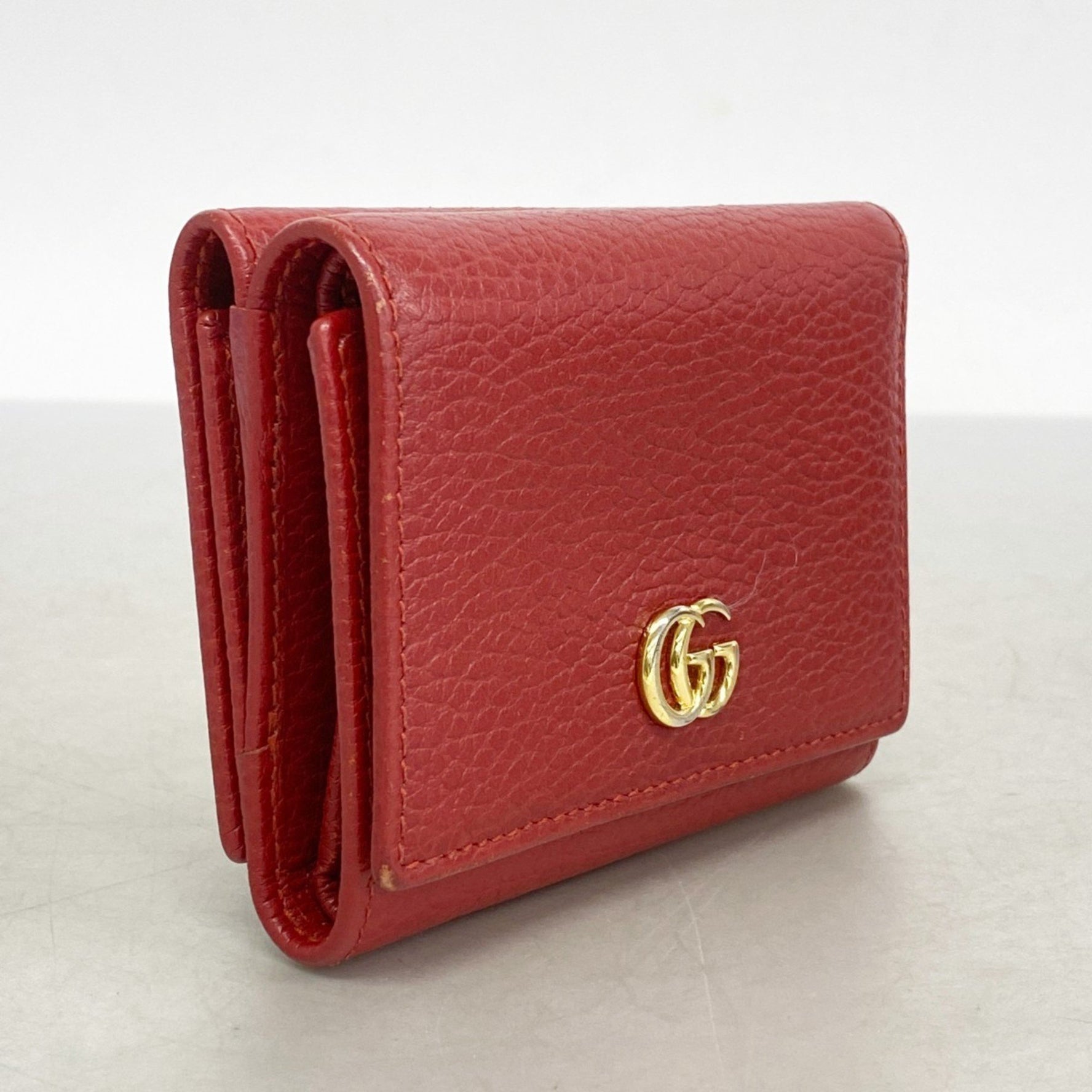 Gucci GG Marmont Tri-fold Wallet Leather Red