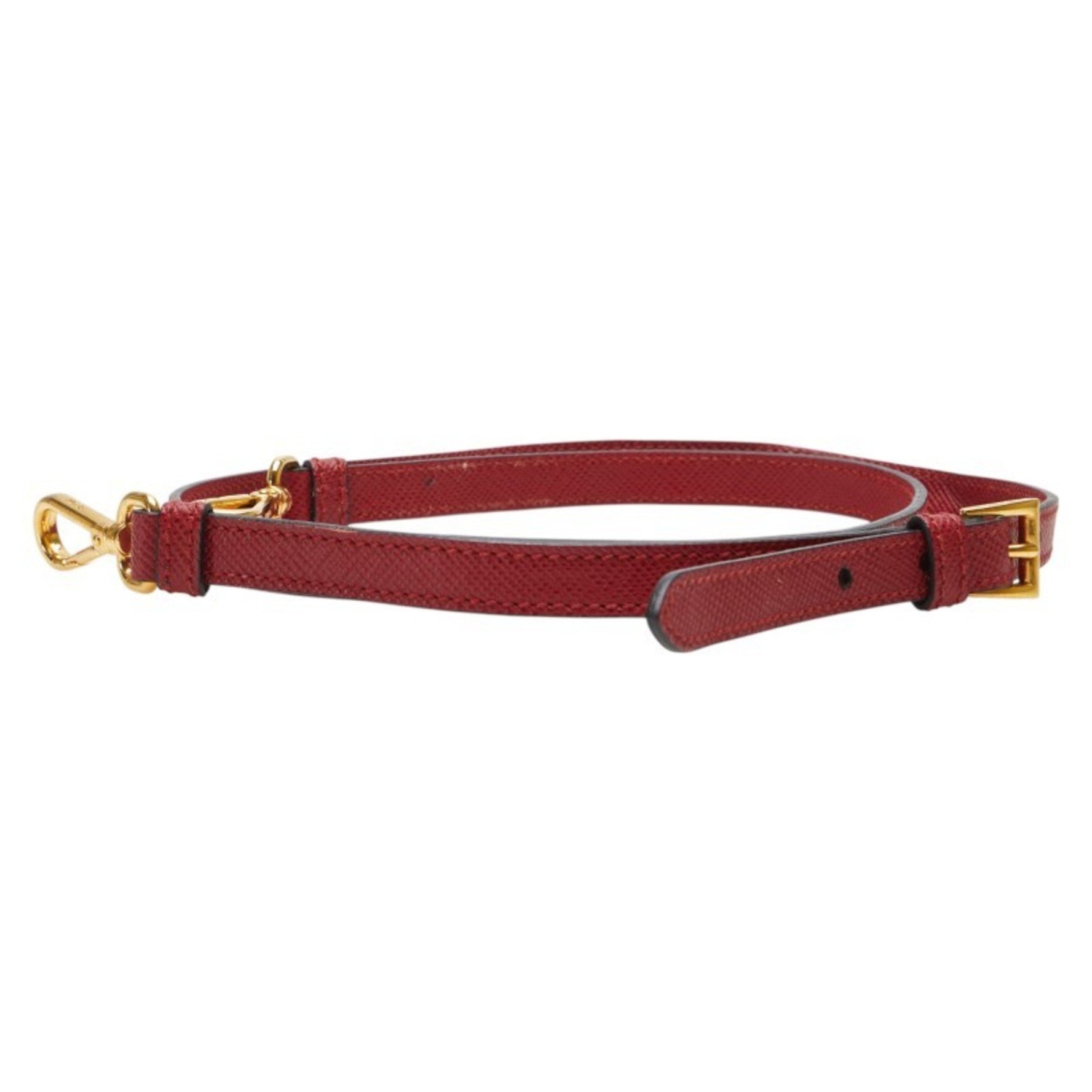 Prada shoulder strap, red leather