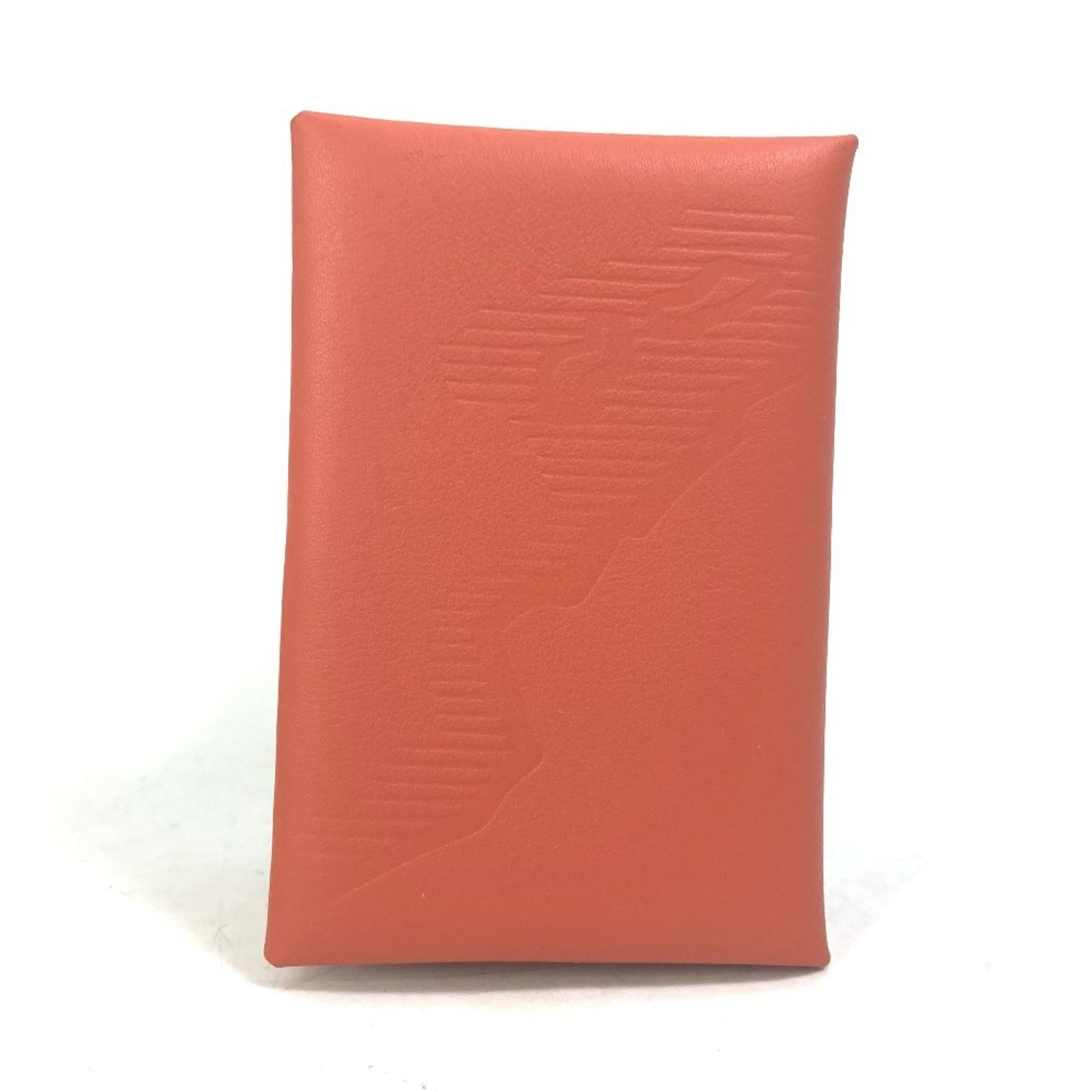 HERMES Business Card Holder Pass Case Calvi Palm Tree Design Bifold Holder/Card Swift Men's