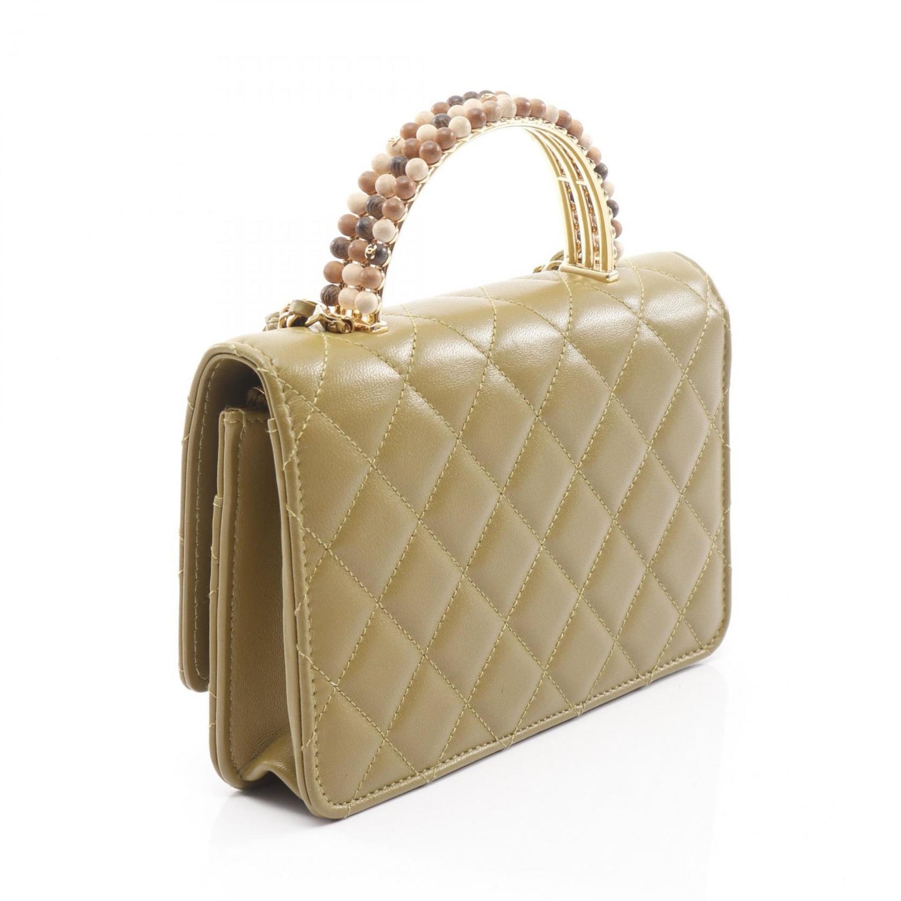 CHANEL Matelasse Shoulder Bag in Lambskin and Wood