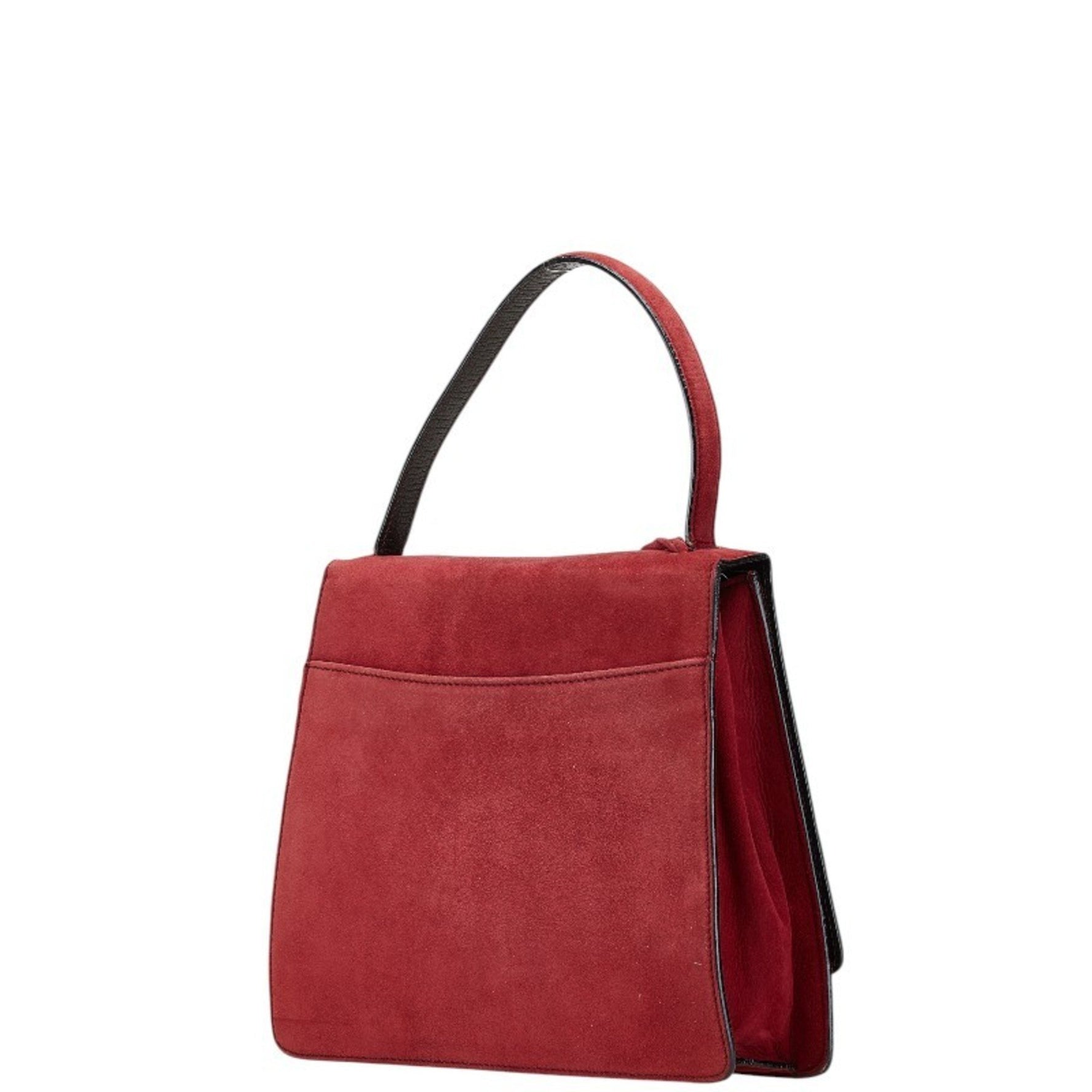 LOEWE Barcelona Handbag Shoulder Bag Red Suede Leather