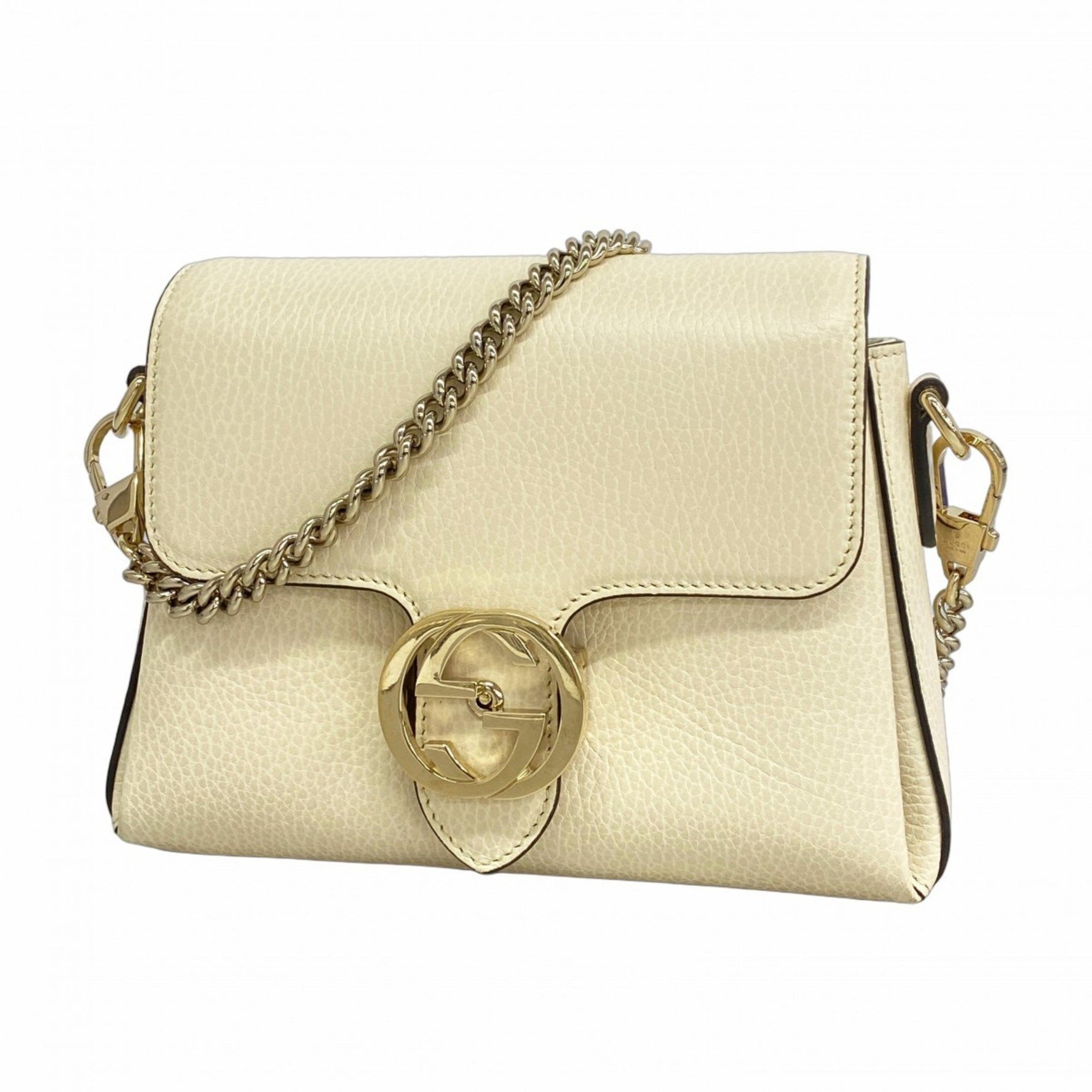 Gucci Interlocking G Shoulder Bag Leather Champagne