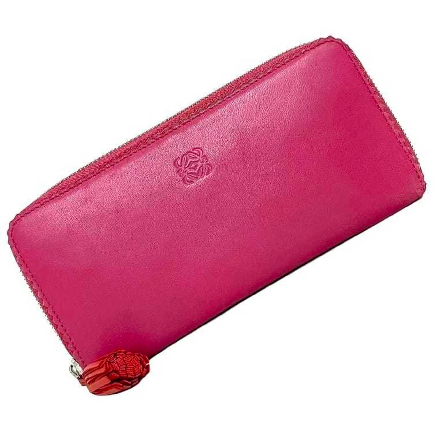 LOEWE Round Long Wallet Anagram Tassel Nappa Leather