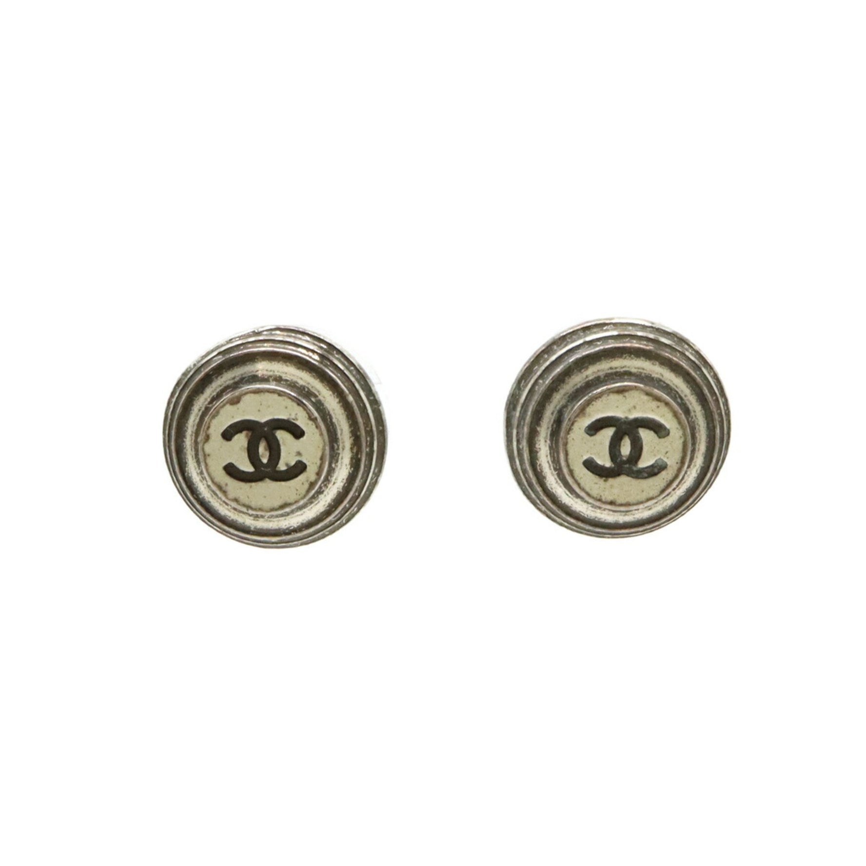 CHANEL Coco Mark Earrings, Round, Metal