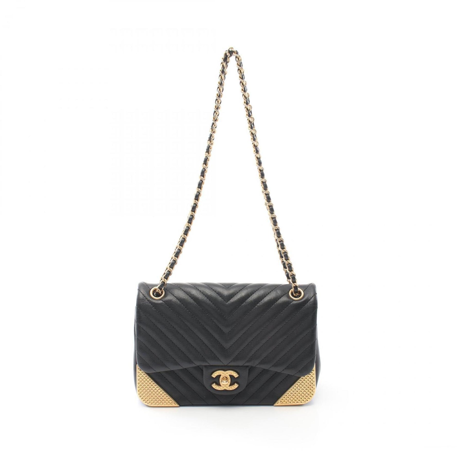 CHANEL V-stitch shoulder bag, lambskin