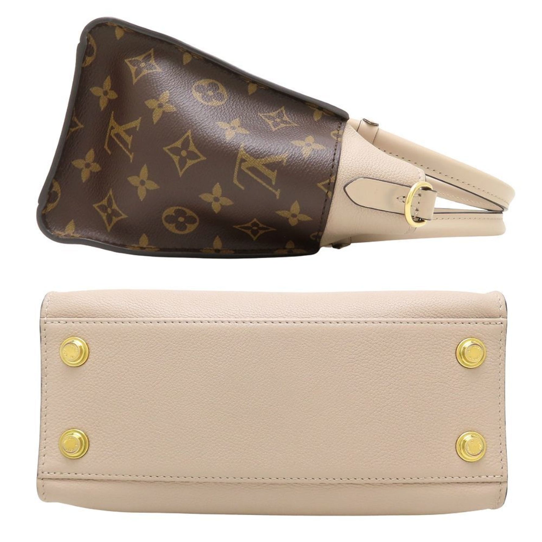 Louis Vuitton Monogram On My Side PM Handbag Greige Brown