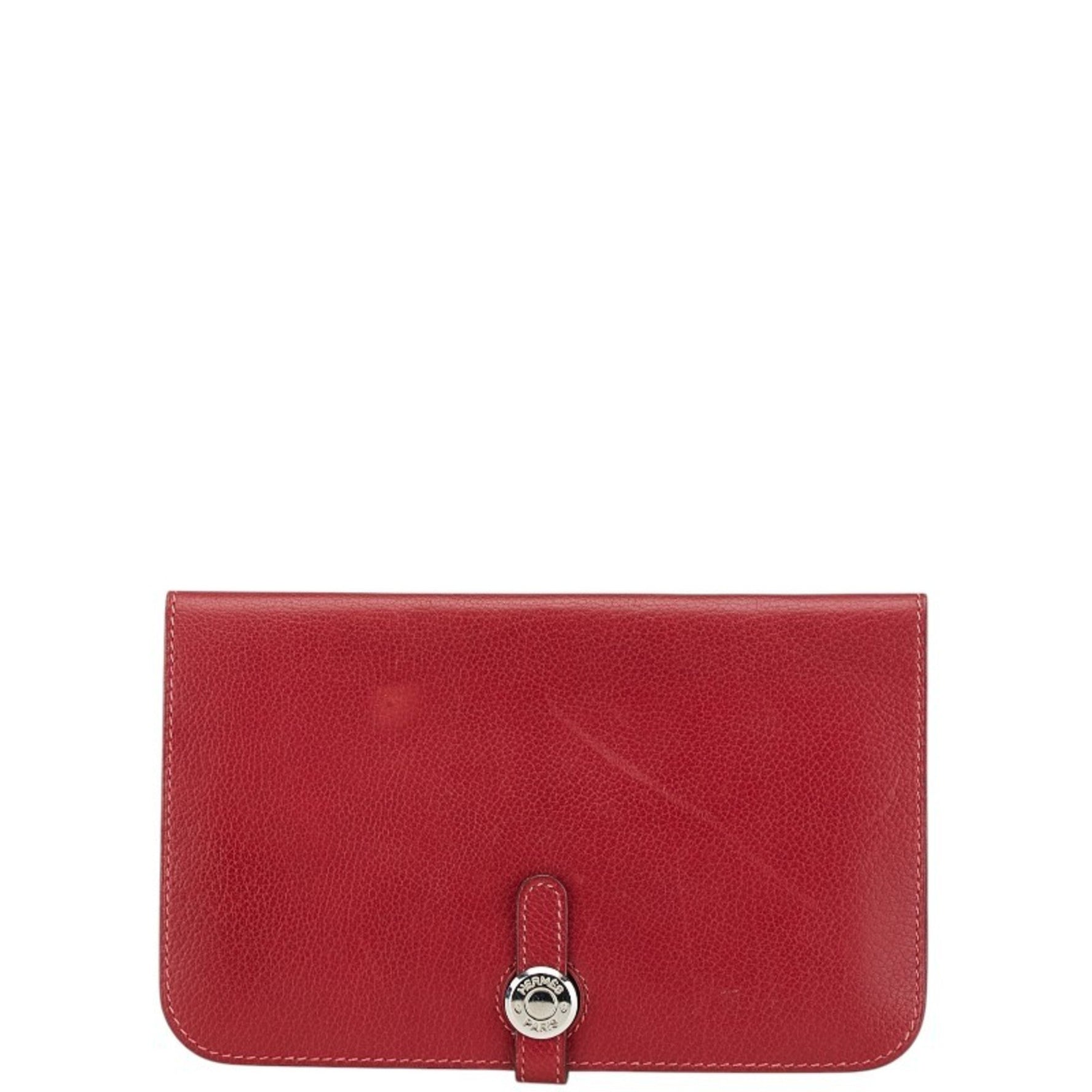 Hermes Dogon GM Long Wallet Red Leather