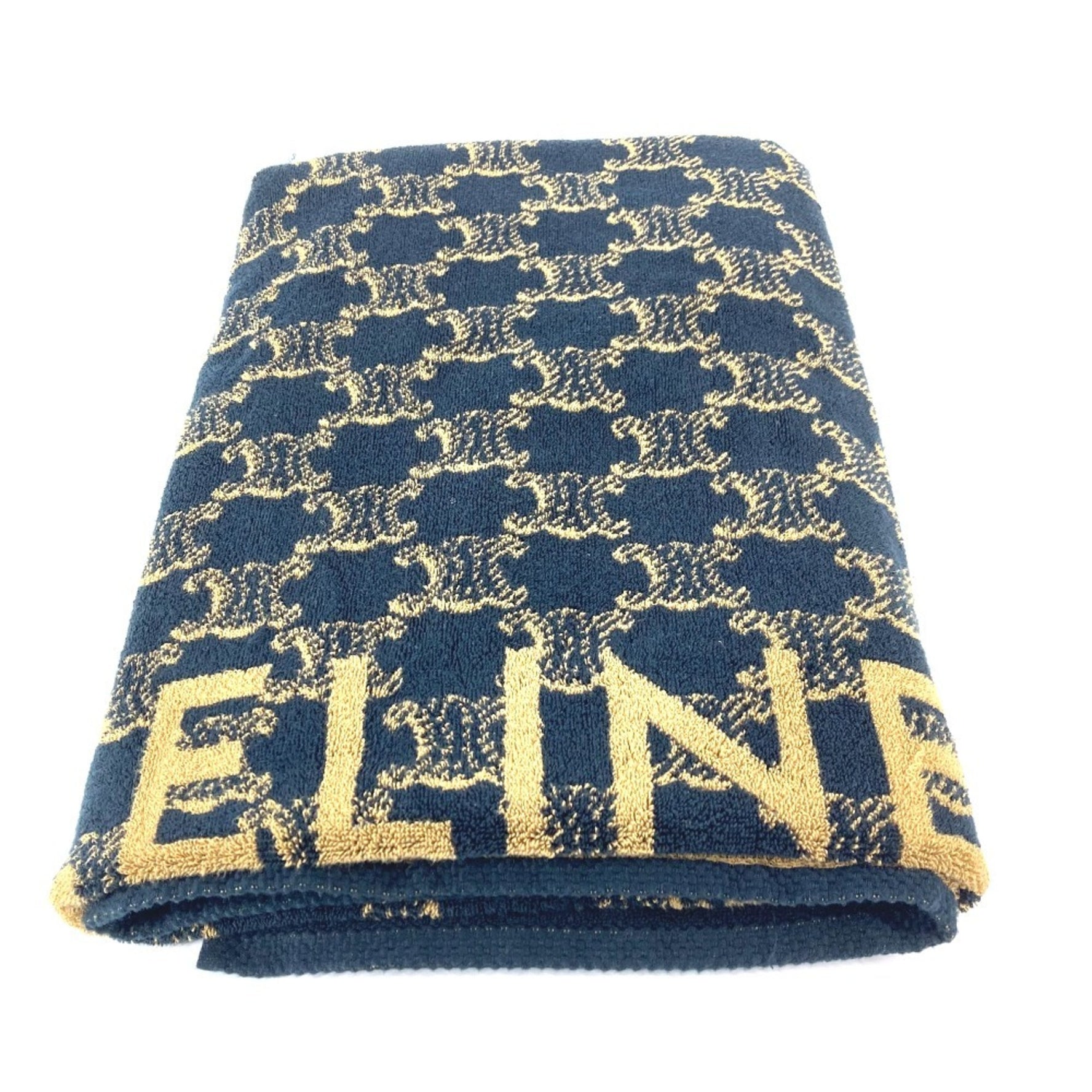 CELINE Bath towel, lap blanket, Triomphe beach cotton, beige