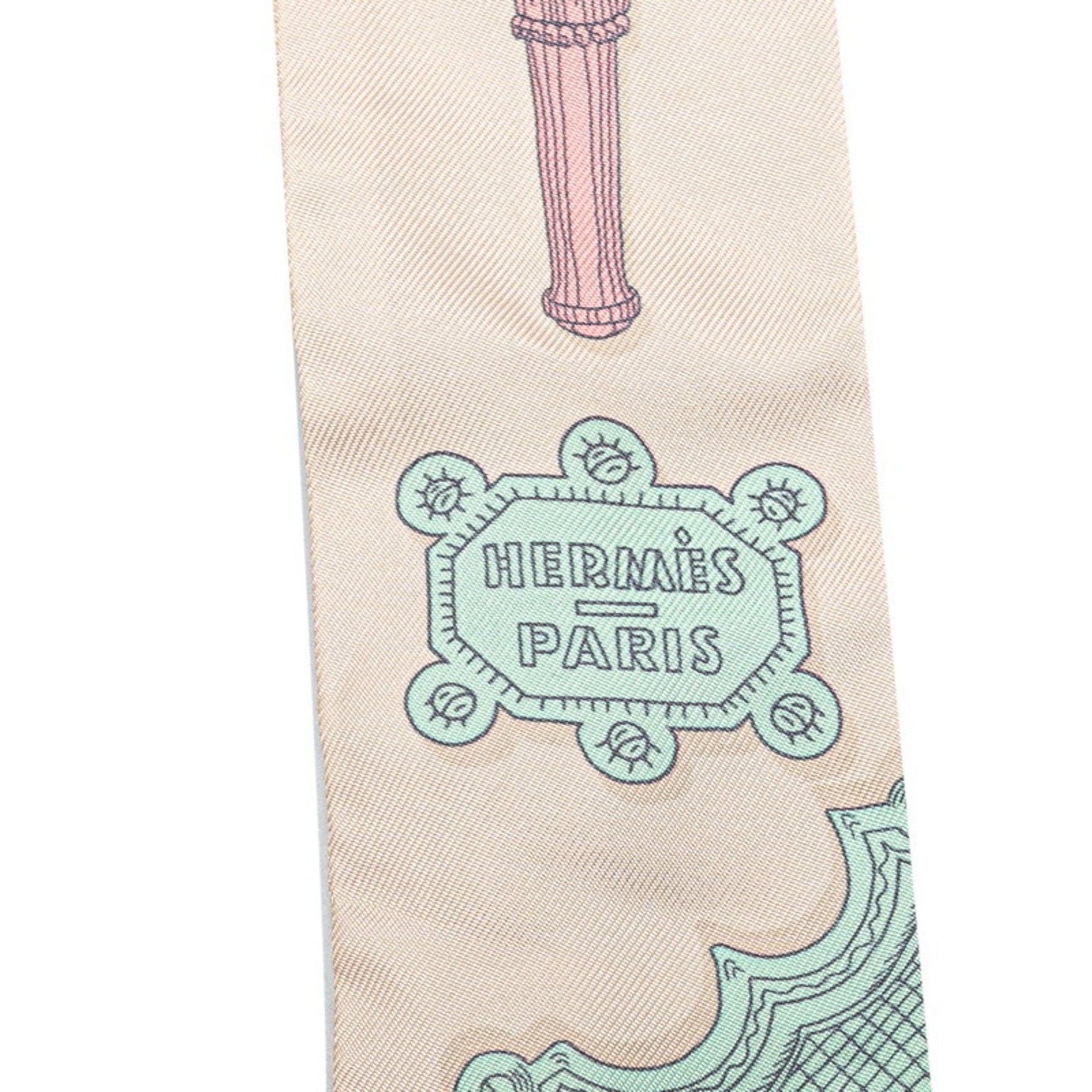 Hermès Twilly MERVEILLEUSES LANTERNES Merveilleuse Lantern Scarf, Beige Multicolor Silk, HERMES