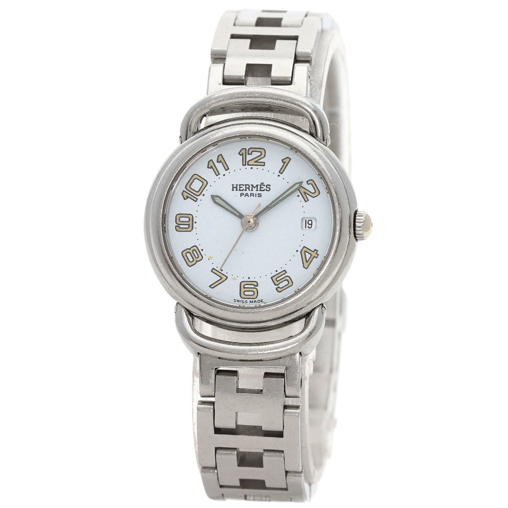 Hermes Pullman Watch Stainless Steel SS Ladies
