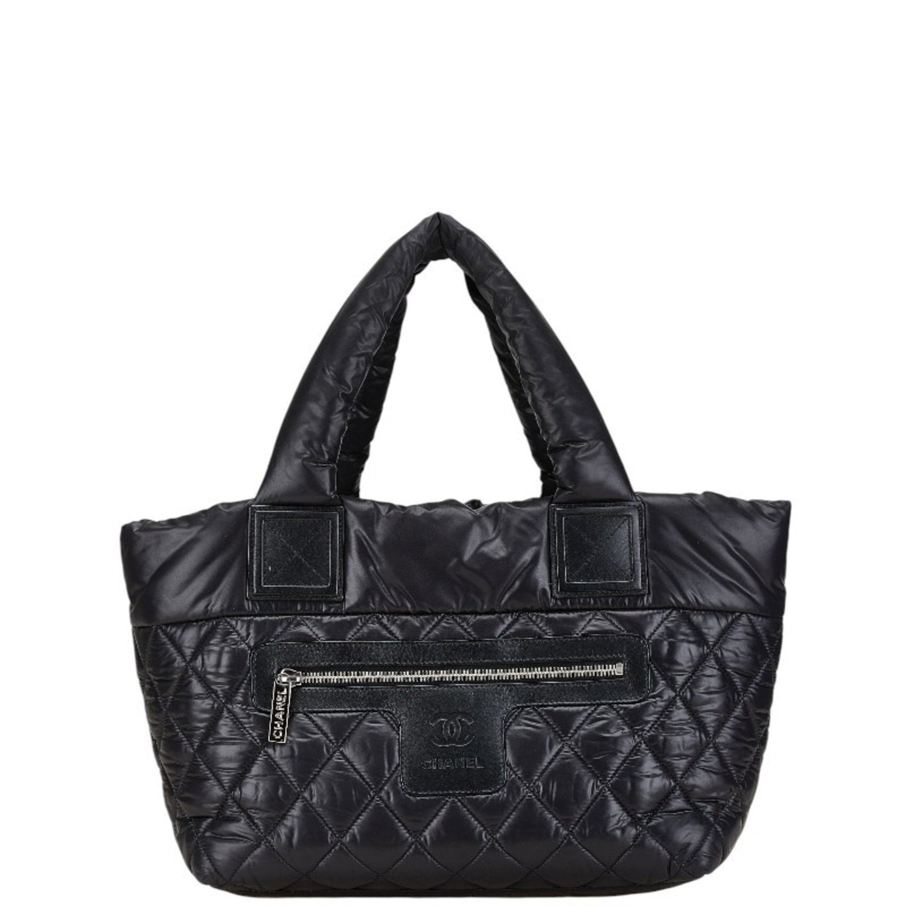 CHANEL Coco Mark Cocoon PM Tote Bag Nylon Leather