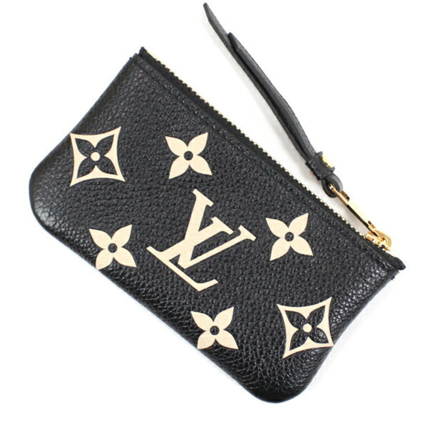 Louis Vuitton Monogram Empreinte Leather Pochette with Coin Purse in Black and Beige