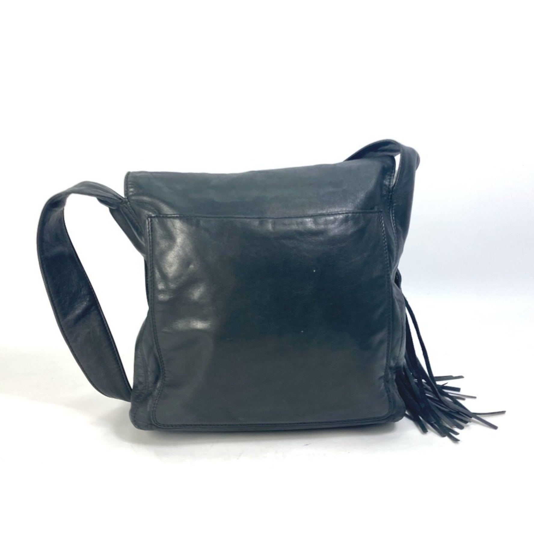 CHANEL CC Coco Mark Tassel Fringe Messenger Bag Shoulder Lambskin