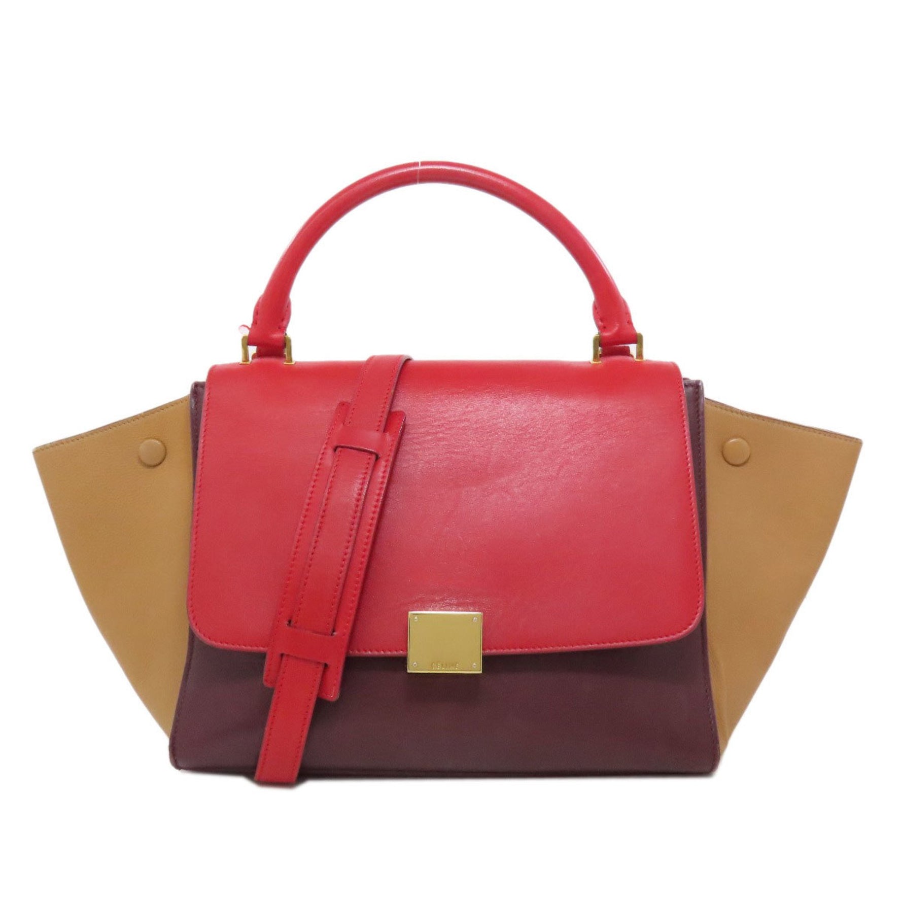 CELINE Trapeze Handbag Leather