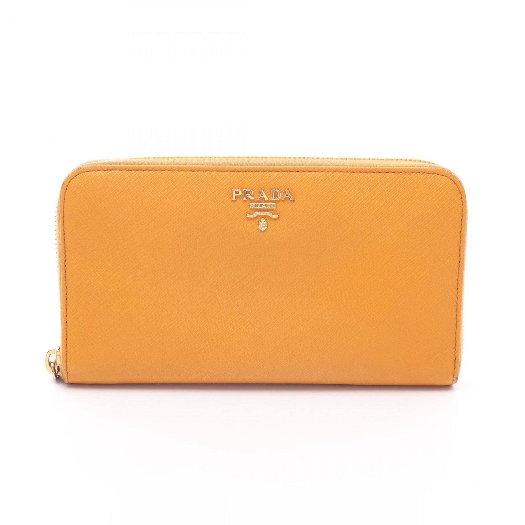 Prada round long wallet in Saffiano leather