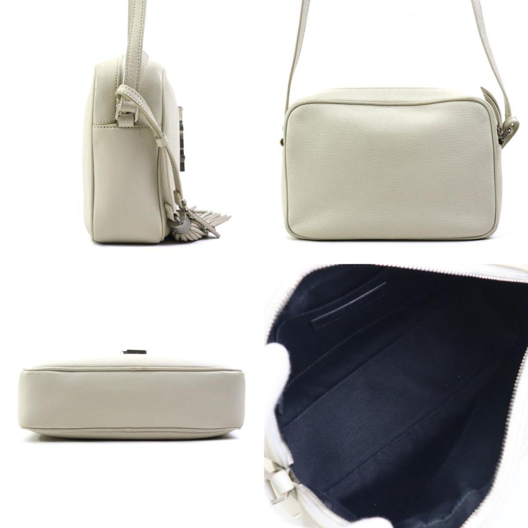 Saint Laurent shoulder bag leather silver