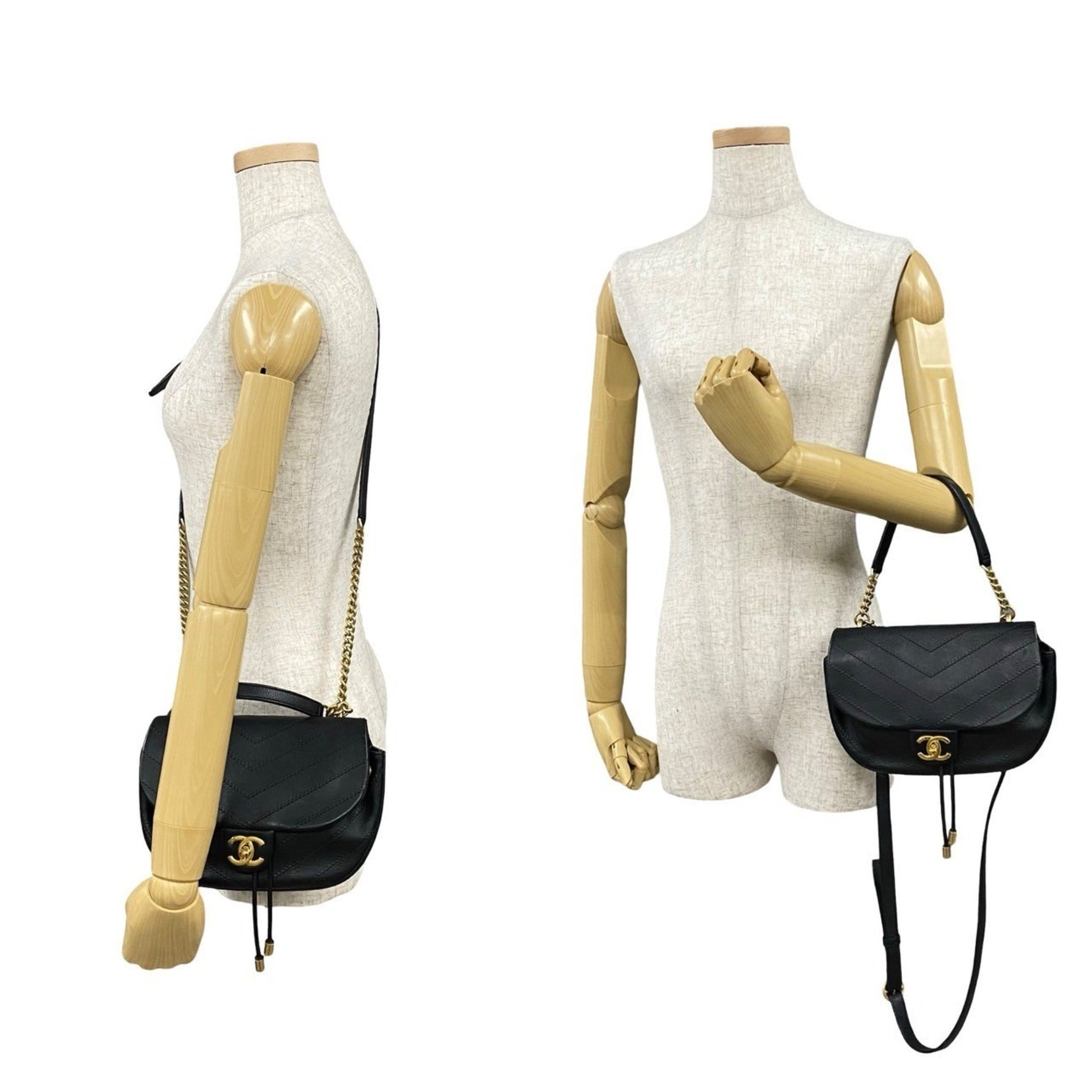 CHANEL Coco Mark Leather Genuine Shoulder Bag/Handbag/Sacoche