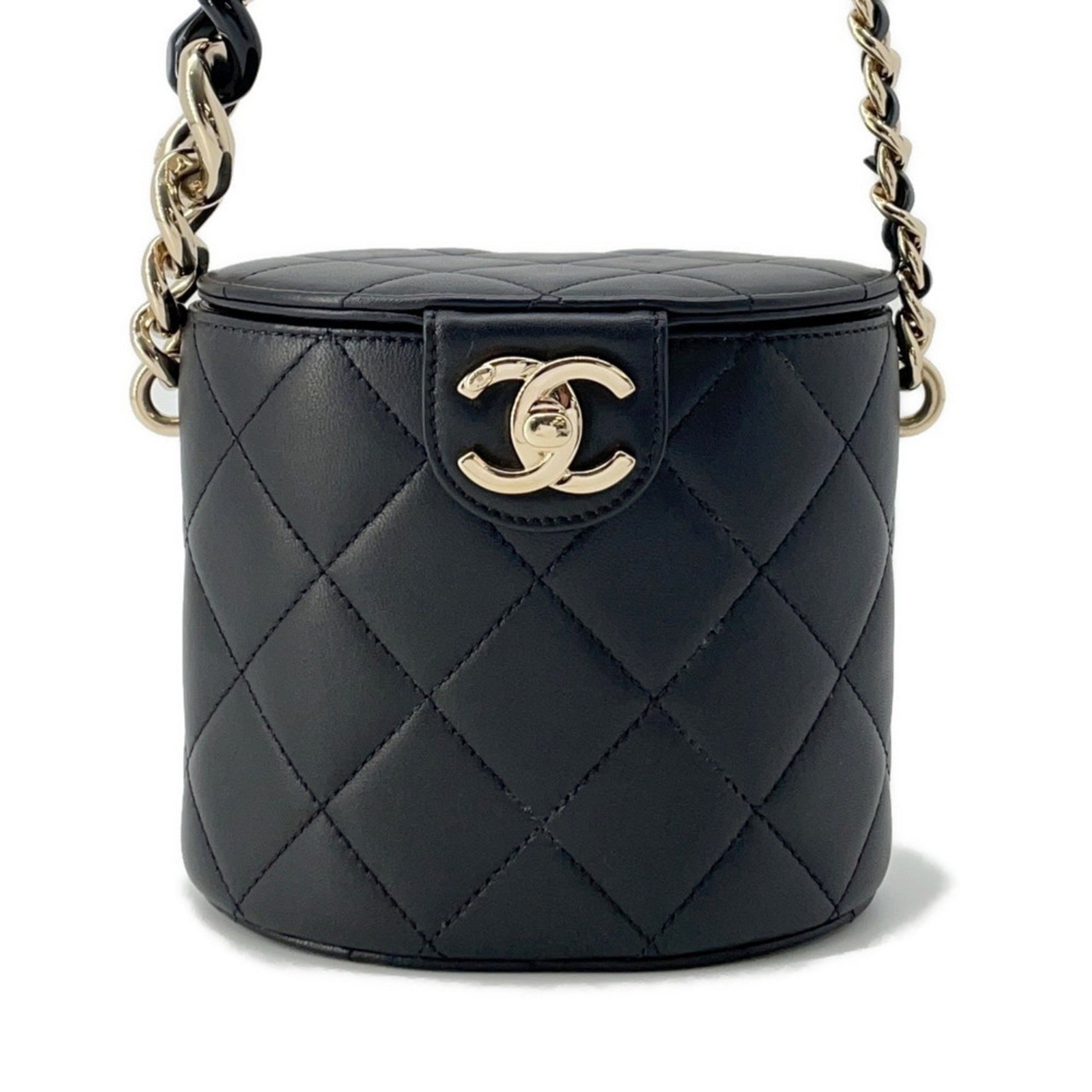 Chanel Chain Shoulder Bag Coco Mark Matelasse Vanity