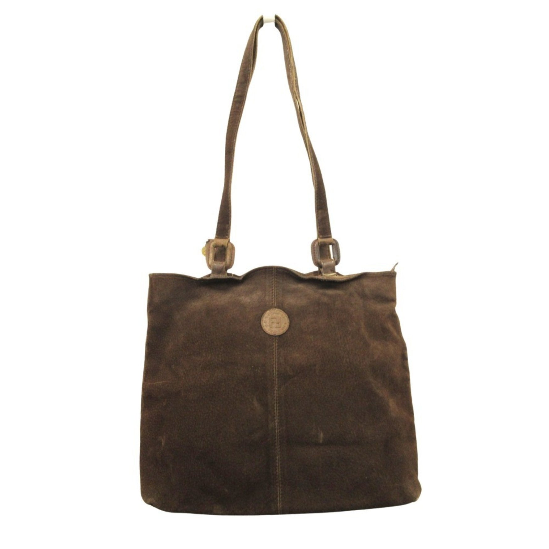 FENDI S.A.S suede leather hand bag tote shoulder Zucca old vintage ladies