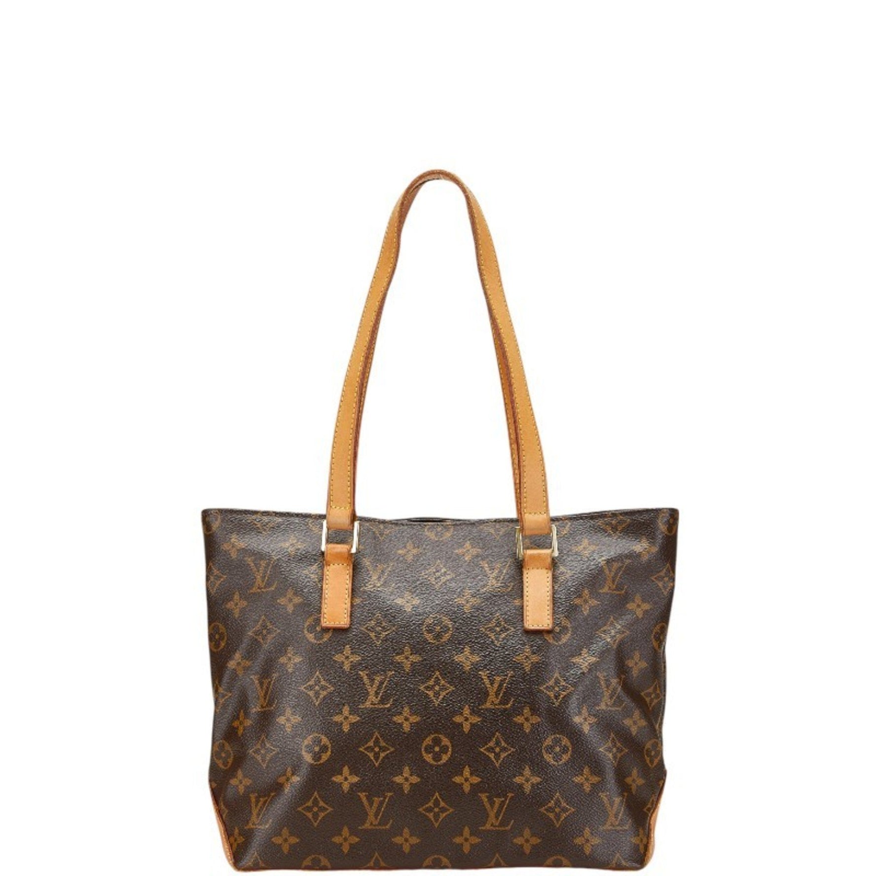 Louis Vuitton Monogram Cabas Piano Handbag Tote Bag Brown Leather