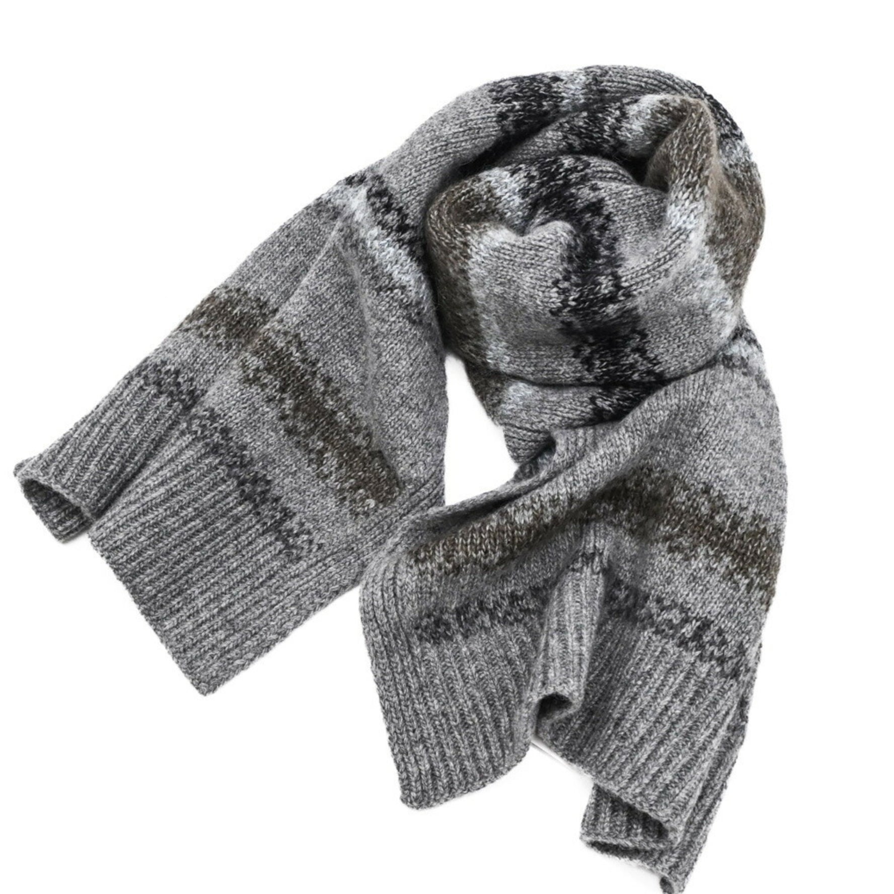 HERMES Scarf Tweed Stole/Scarf Cashmere Grey