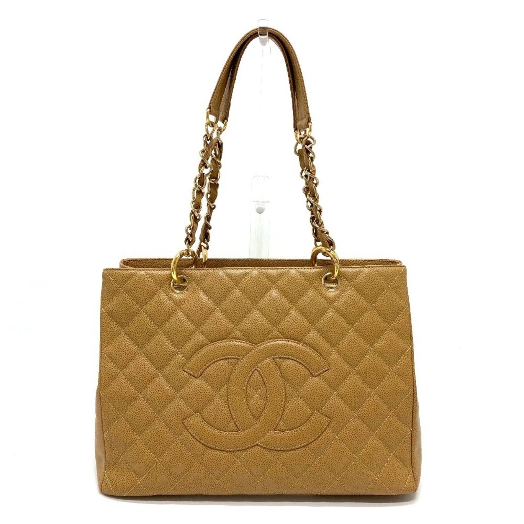 CHANEL CC Coco Mark Matelasse GST Tote Chain Shoulder Bag in Caviar Leather