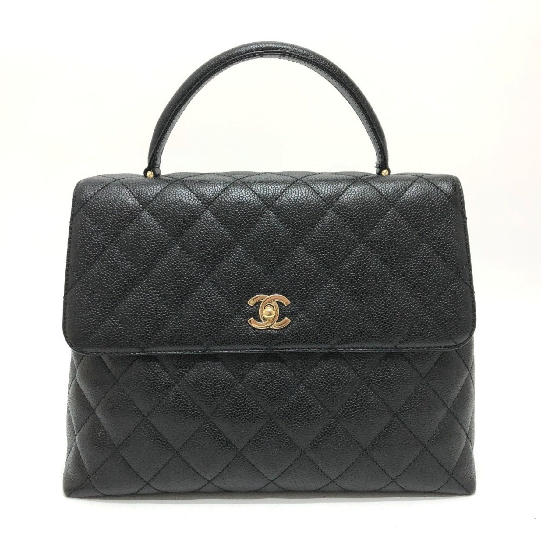 CHANEL Coco Mark Matelasse Handbag in Caviar Leather