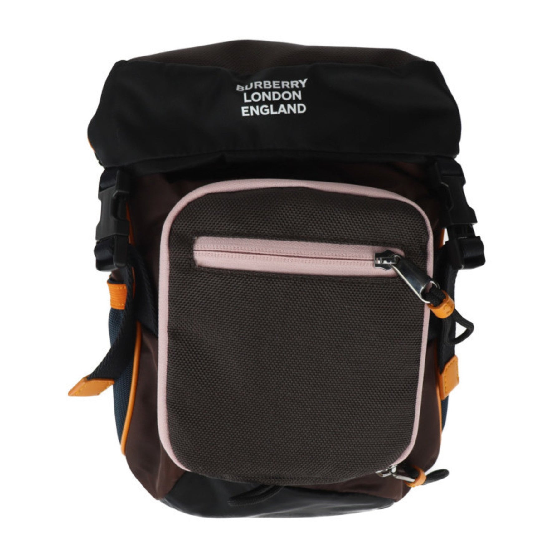 BURBERRY ML LEO Leo Body Bag Nylon COFFEE Brown x Black Pink Orange Shoulder