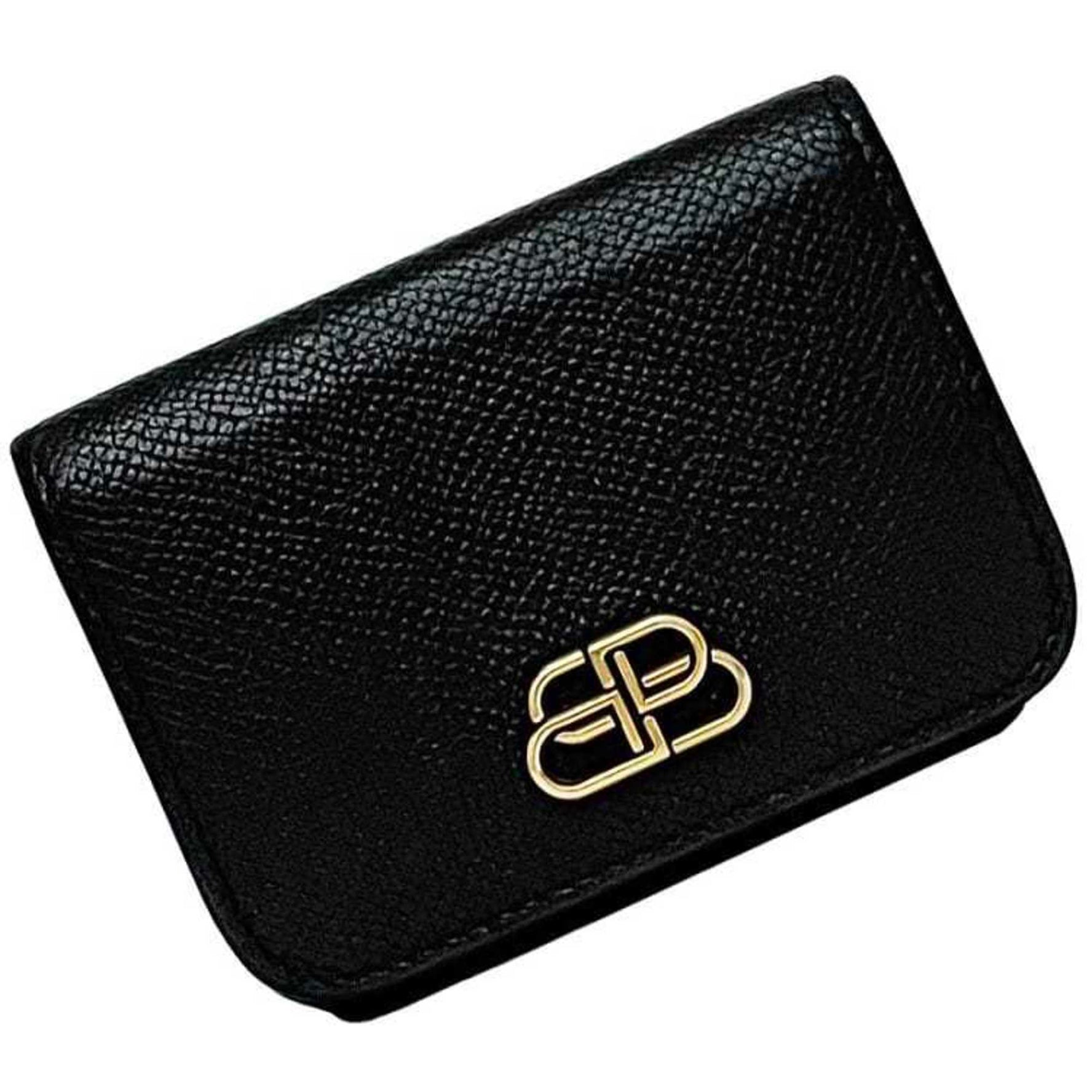 Balenciaga BB Mini Tri-fold Wallet Leather, W, - Compact Flap