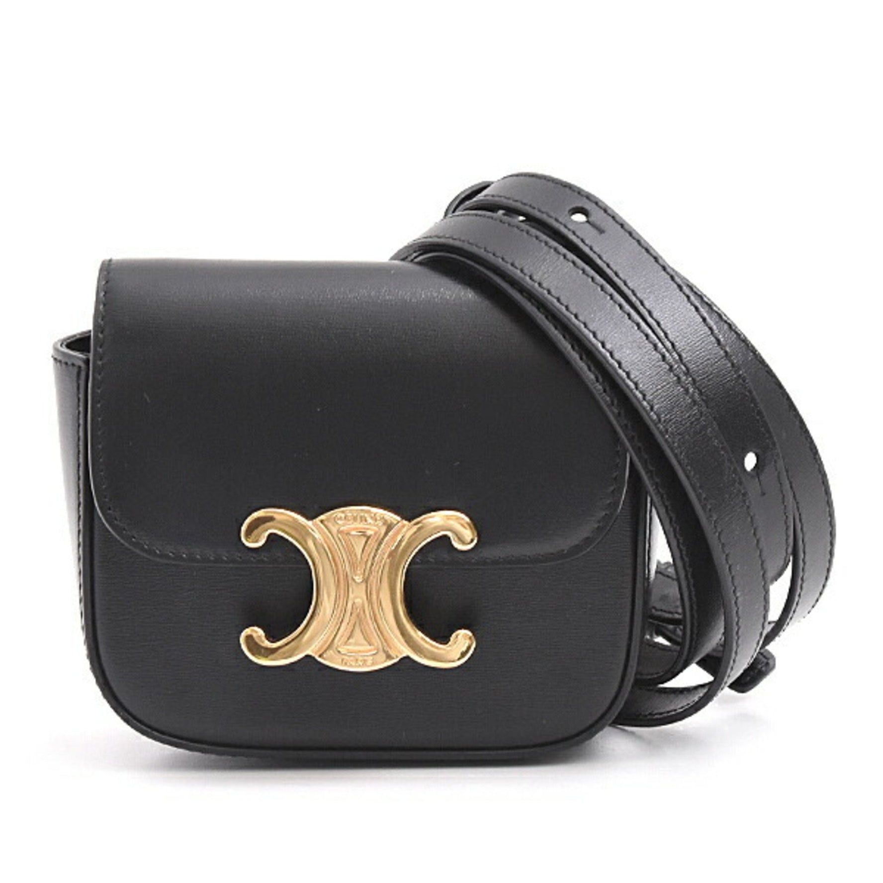 Celine Calfskin Triomphe Mini Claude Shoulder Bag