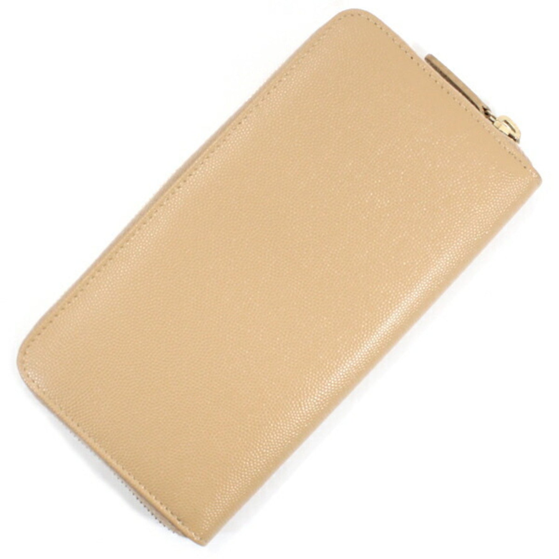 CHANEL Deauville Studded Long Wallet in Caviar Leather with Coco Mark and Round Zipper