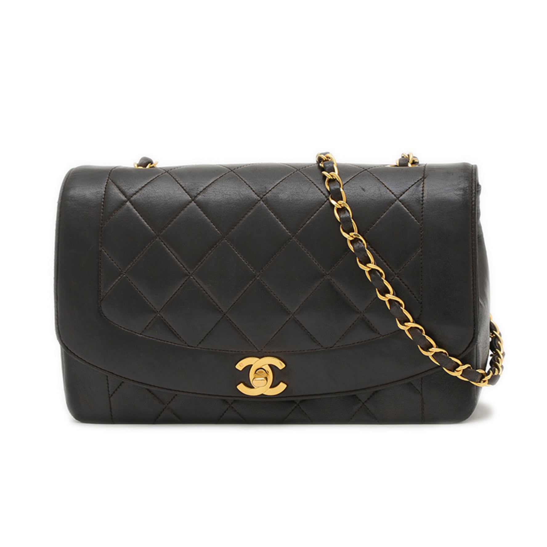 Chanel Diana Single Chain Shoulder Bag in Lambskin with Gold Hardware