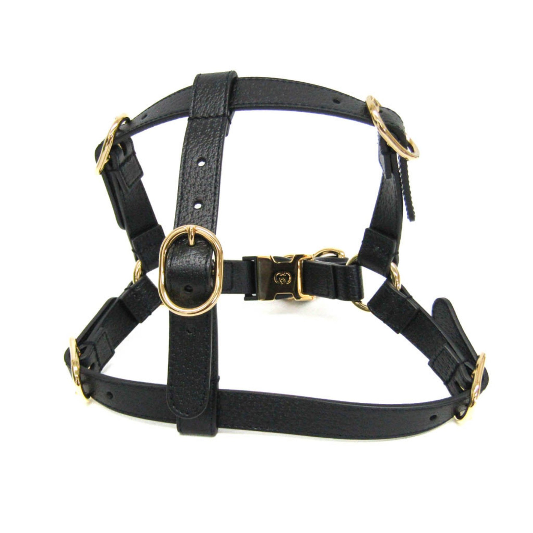 Gucci Interlocking G Pet Harness Size S Dog Harness Leather Black